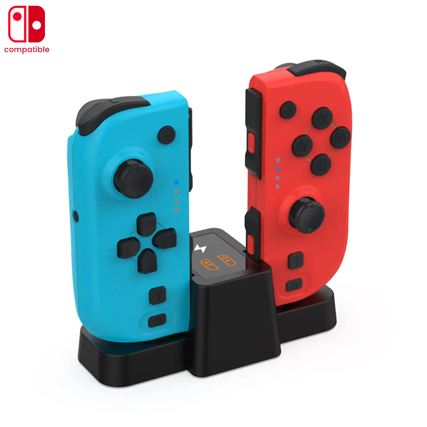 Mandos Bluetooth TNS-1191 tipo Joy-Con compatibles con Nintendo Switch. Batería recargable. Incluye base de carga.