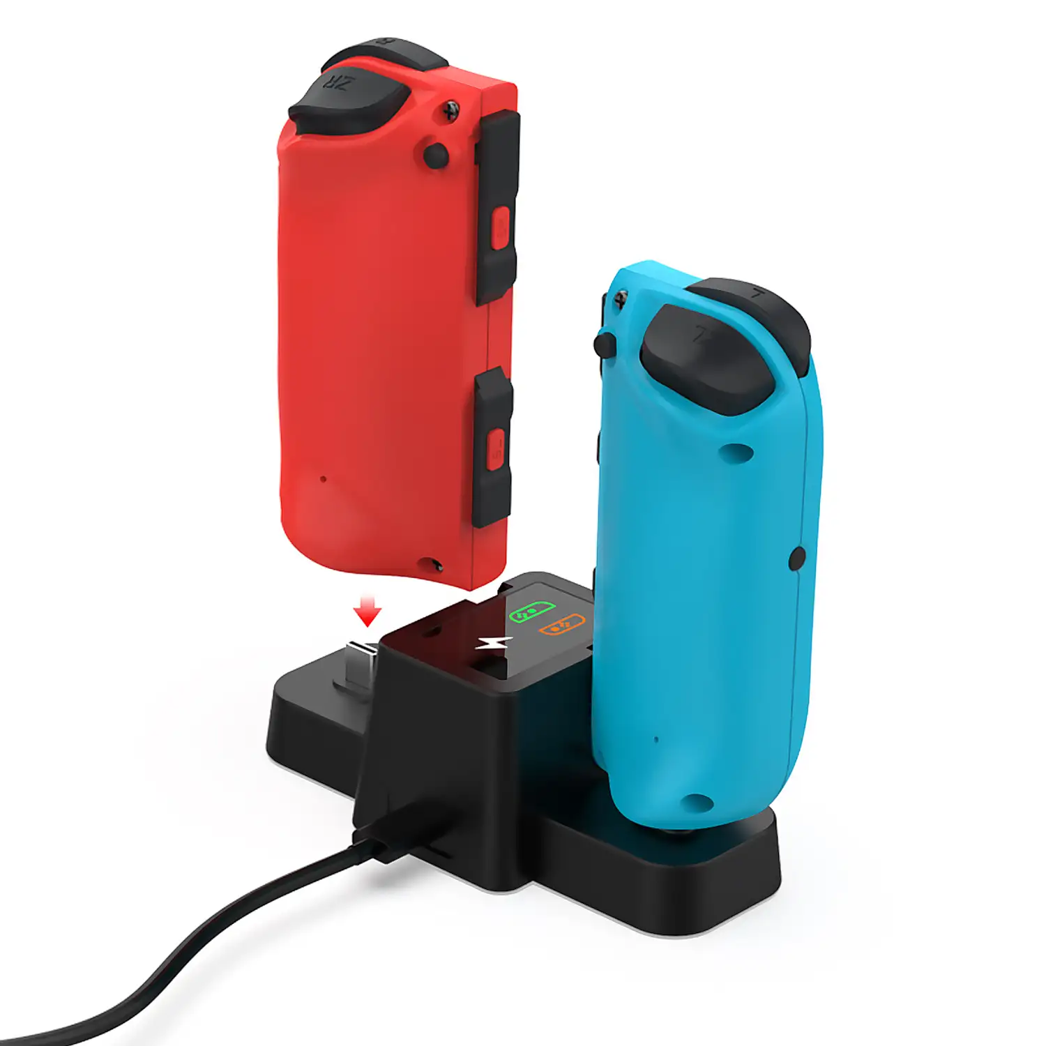 Mandos Bluetooth TNS-1191 tipo Joy-Con compatibles con Nintendo Switch. Batería recargable. Incluye base de carga.