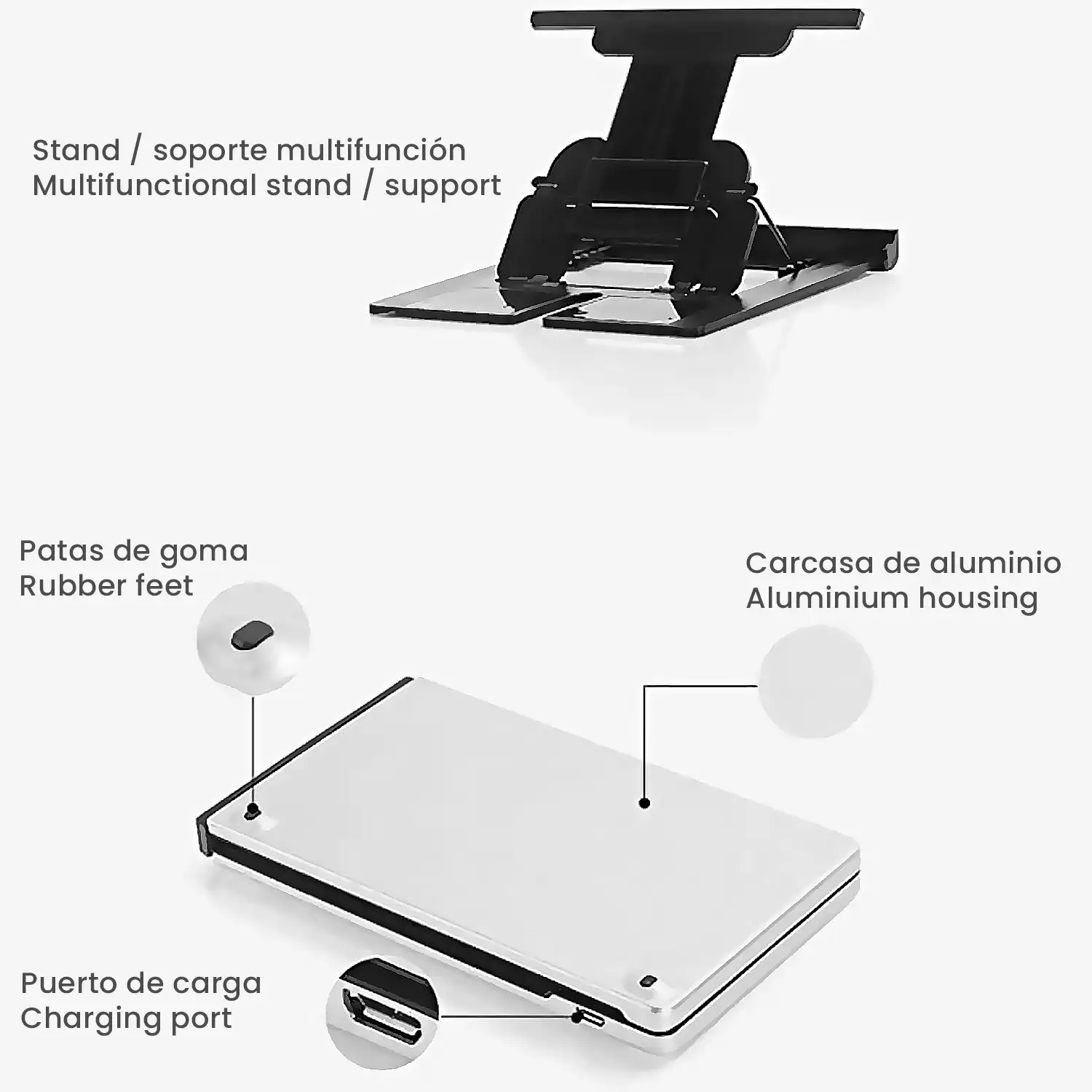 Teclado plegable 228. Compatible con Windows, IOS y Android. Ultrafino.