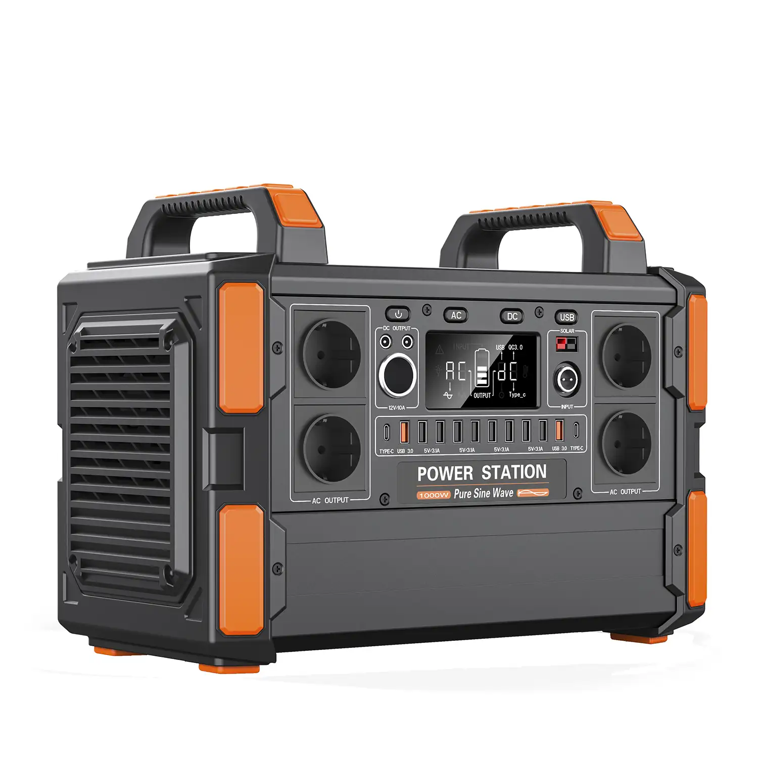 Estación de energía portátil T10, 1000W, 25.5V / 6A. Tamaño: 39.4x21.3x31 cm; 16,5kg.