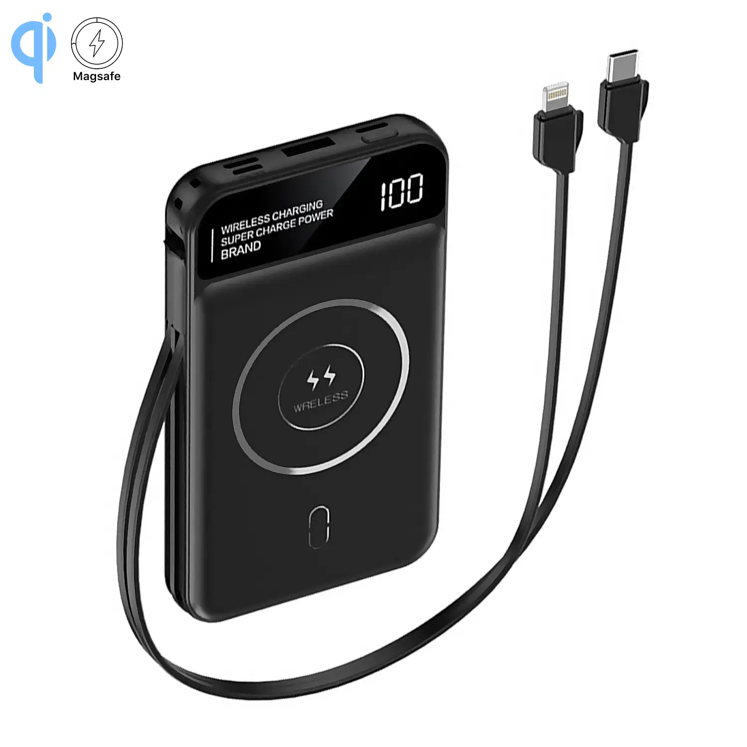 Powerbank 10.000mAh con carga inalámbrica de 15W, salida PD22.5W Super quick charge, carga rápida. Pantalla indicadora de carga.