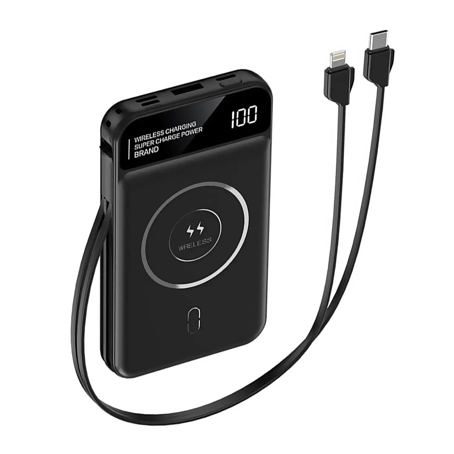 Powerbank 10.000mAh con carga inalámbrica de 15W, salida PD22.5W Super quick charge, carga rápida. Pantalla indicadora de carga.