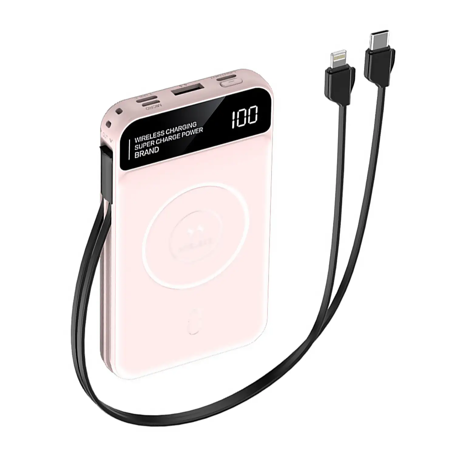 Powerbank 10.000mAh con carga inalámbrica de 15W, salida PD22.5W Super quick charge, carga rápida. Pantalla indicadora de carga.