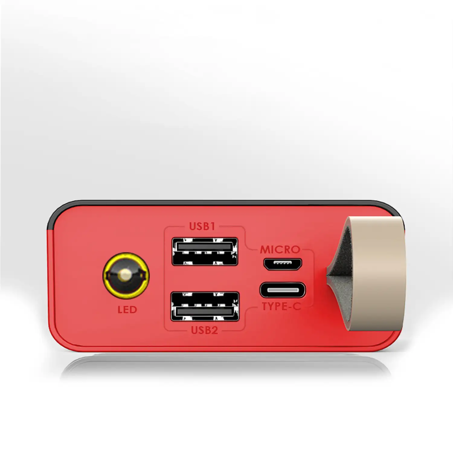 Powerbank 20.000mAh con doble salida USB, colgante de transporte y linterna. Pantalla indicadora de carga.