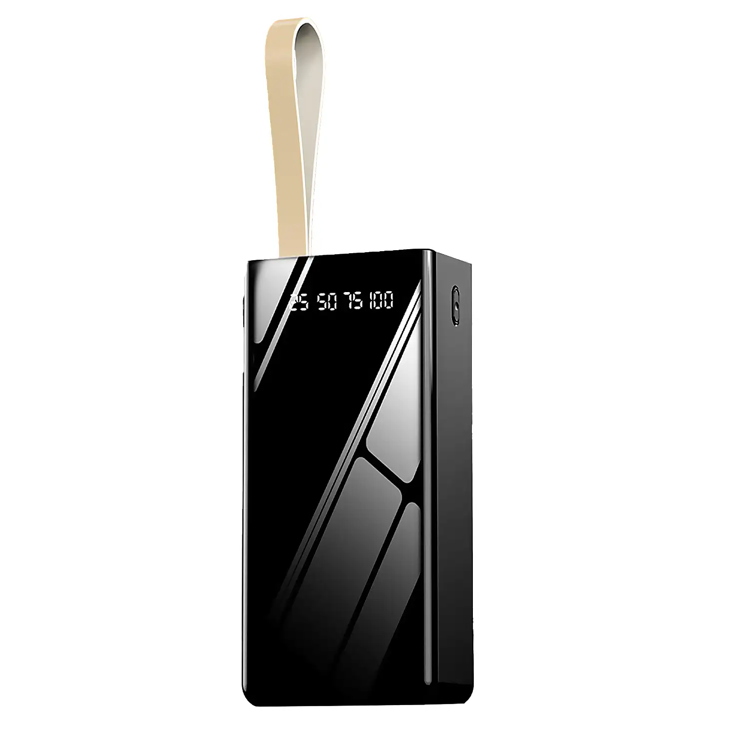 Powerbank 20.000mAh con doble salida USB, colgante de transporte y linterna. Pantalla indicadora de carga.