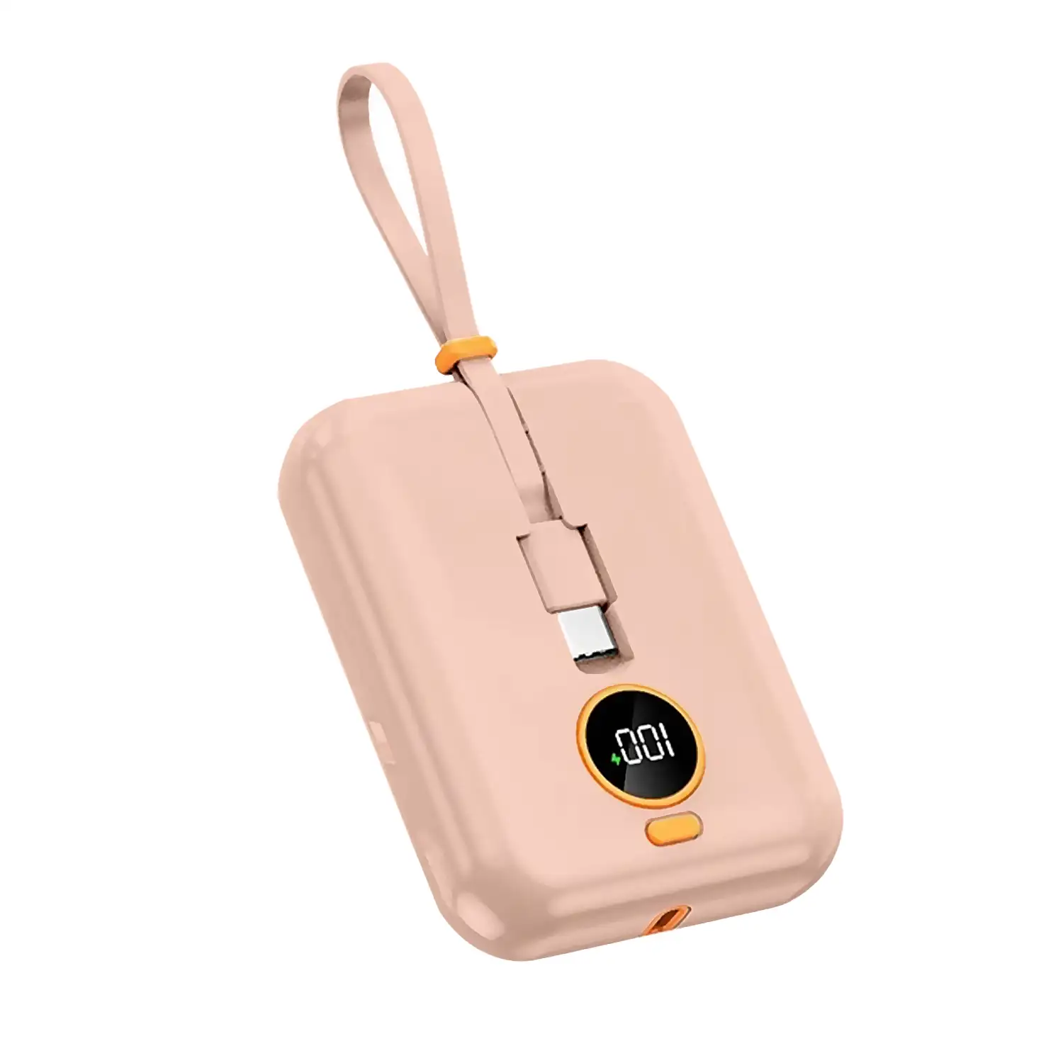Powerbank 10.000mAh con carga rápida PD22,5W, cable USB-C y Lightning integrado. Pantalla led de carga.