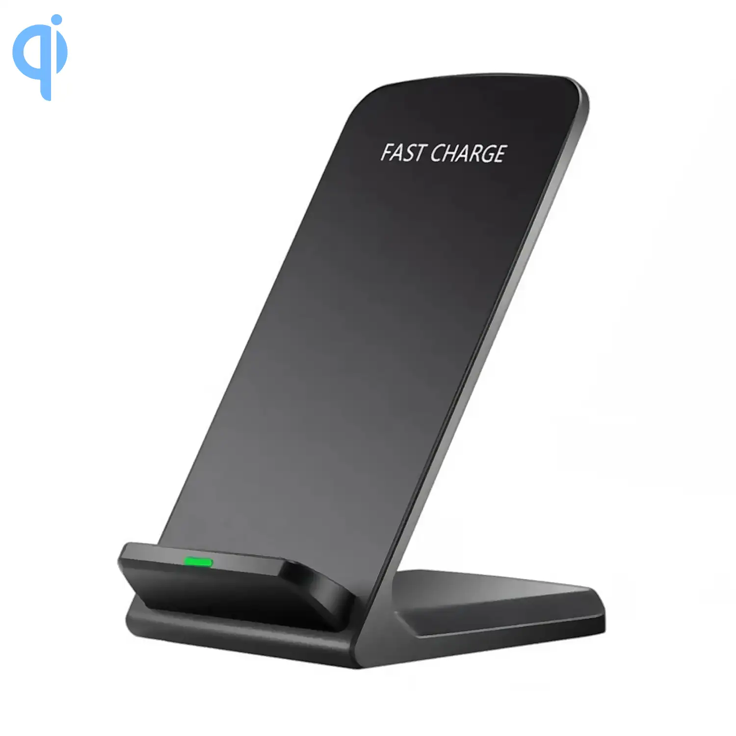 Cargador inalámbrico Qi de bobinas duales con soporte. 10W/7.5W/5W/ de detección automática.