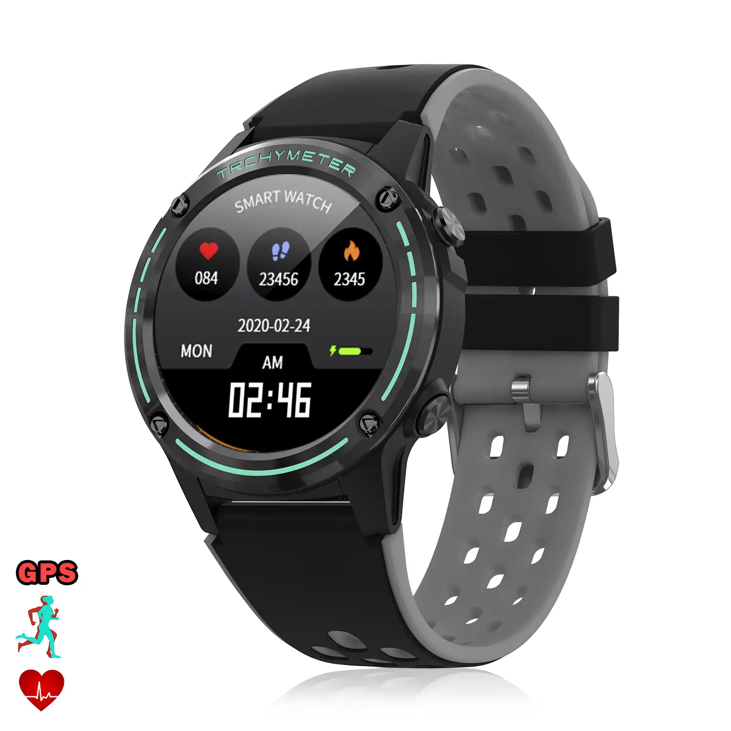 Smartwatch M6S. Funciones deportivas con seguimiento GPS. Brújula, barómetro y altímetro. SIM, monitor cardiaco, notificaciones de Apps.