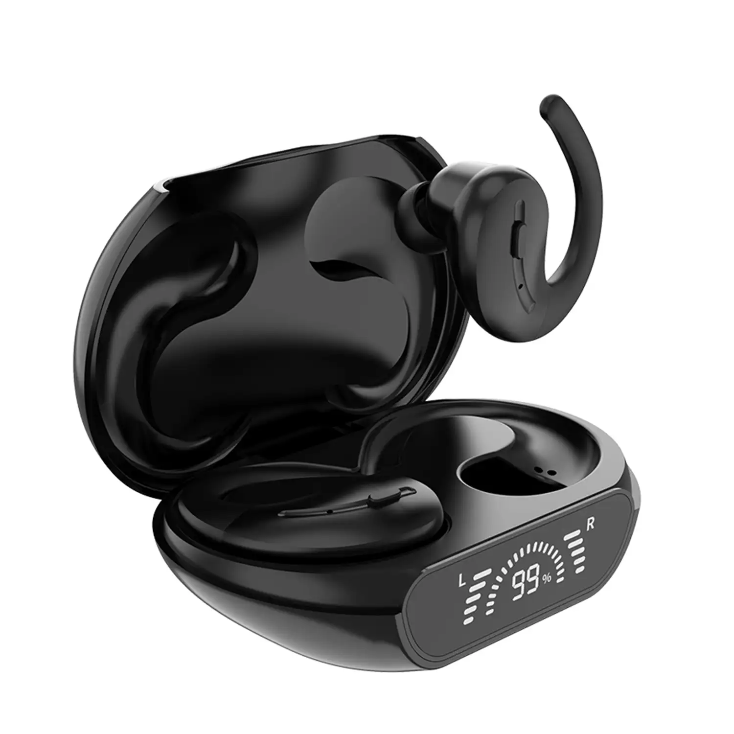 Auriculares TWS A8 con pantalla indicadora de carga. Base de carga 500mAh.