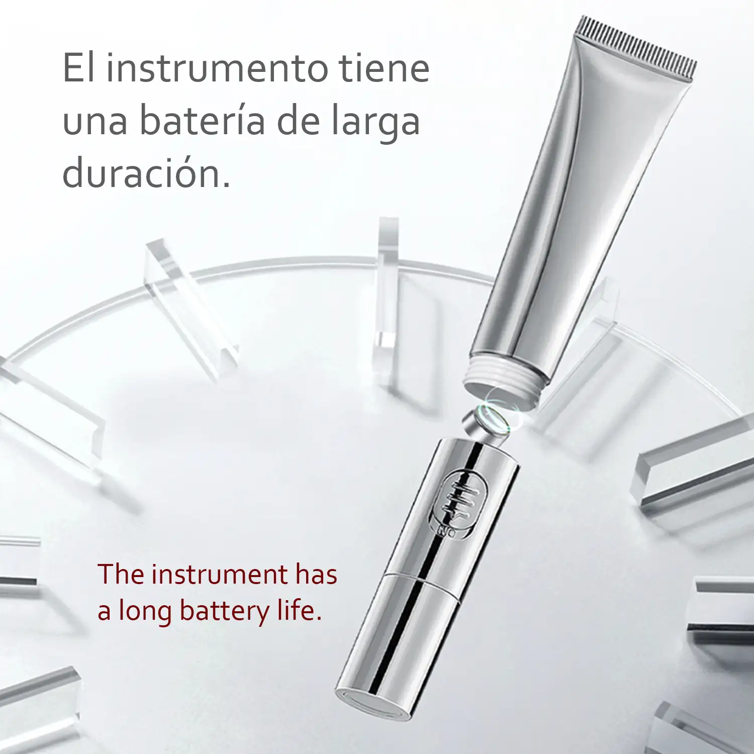 Masajeador de contorno de ojos, microvibraciones de alta frecuencia. Efecto relajante, reafirmante.