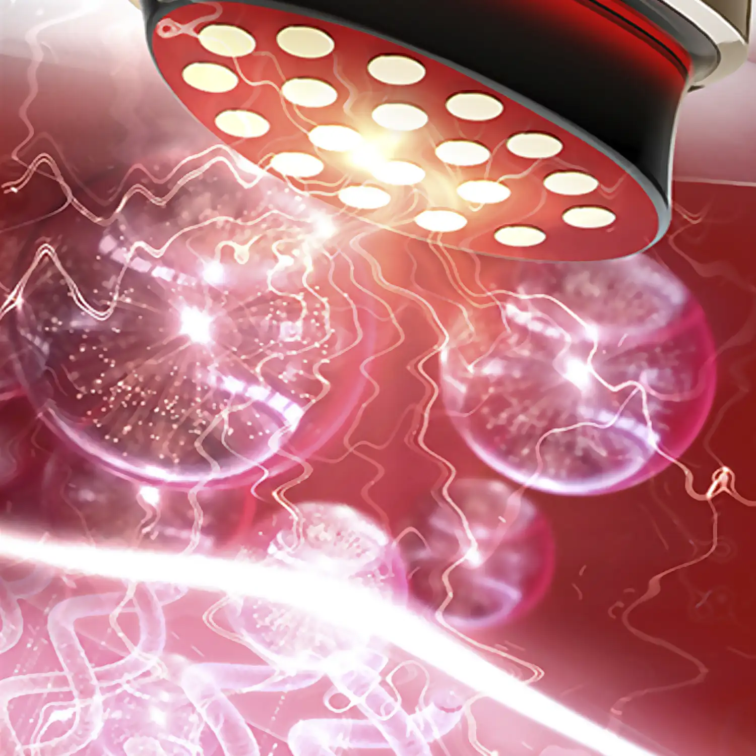 Instrumento para regeneración de colágeno, integra luz roja, radiofrecuencia RF y microcorriente de pulso compuesto.