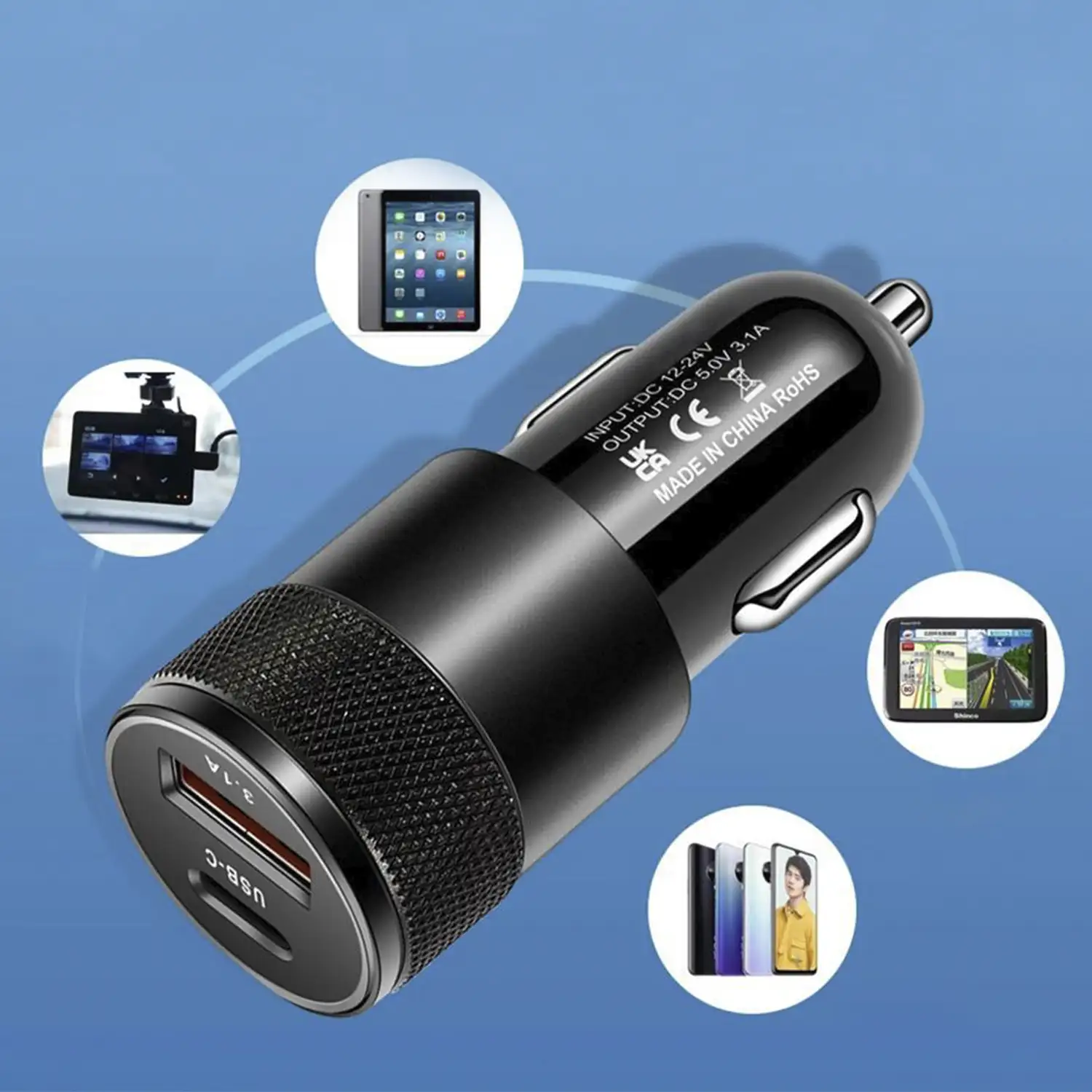 Cargador USB para coche PD 15W