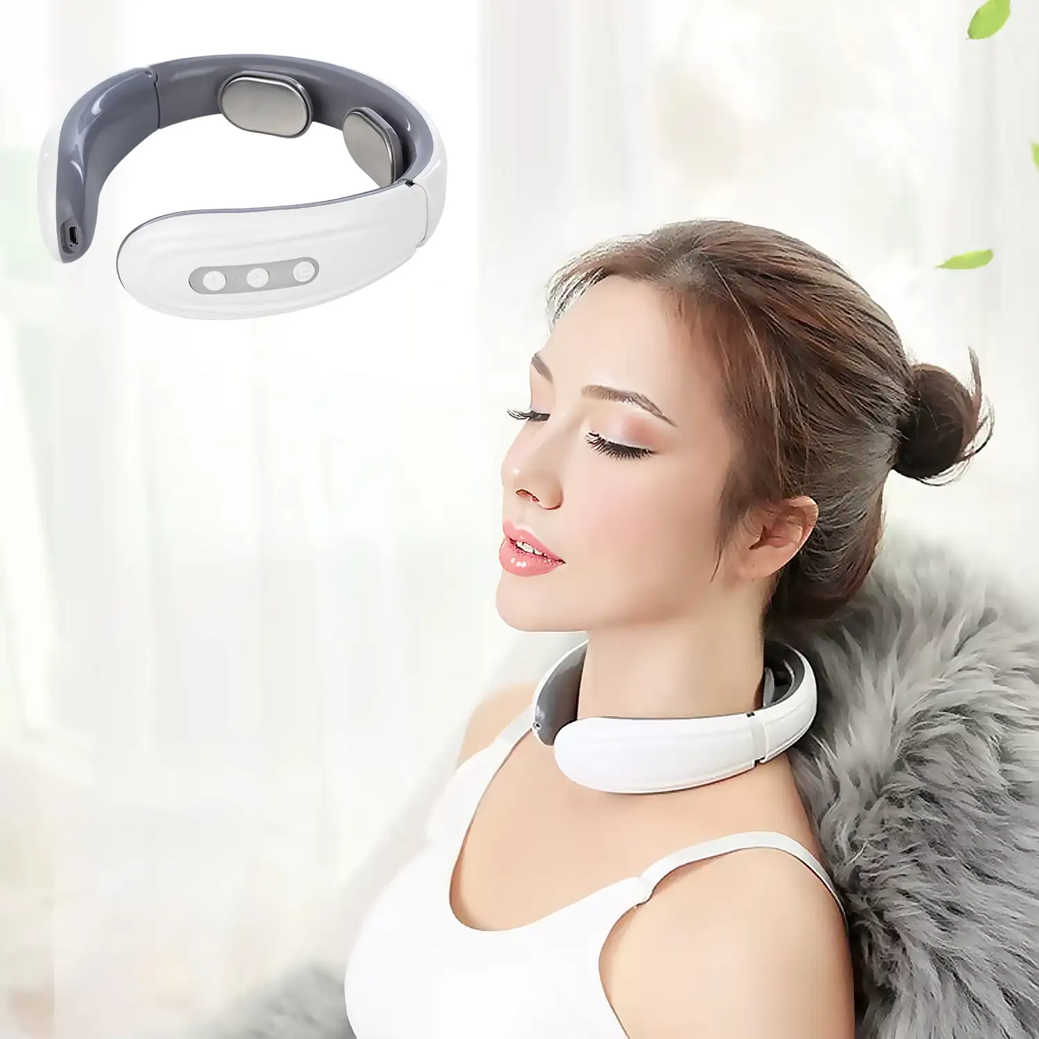 Masajeador de cuello JT-600. 6 modos de masaje con 9 intensidades y batería recargable.