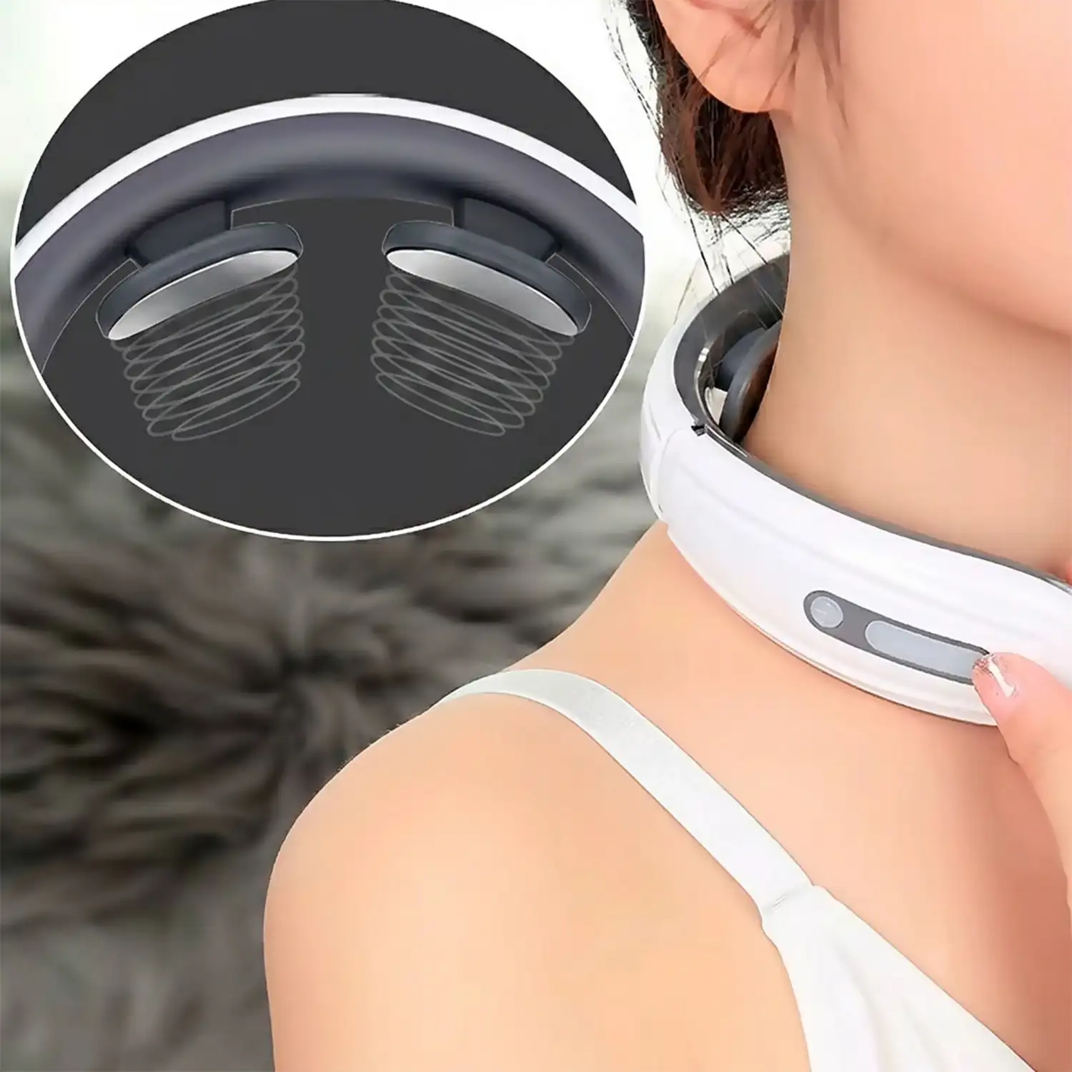 Masajeador de cuello JT-600. 6 modos de masaje con 9 intensidades y batería recargable.