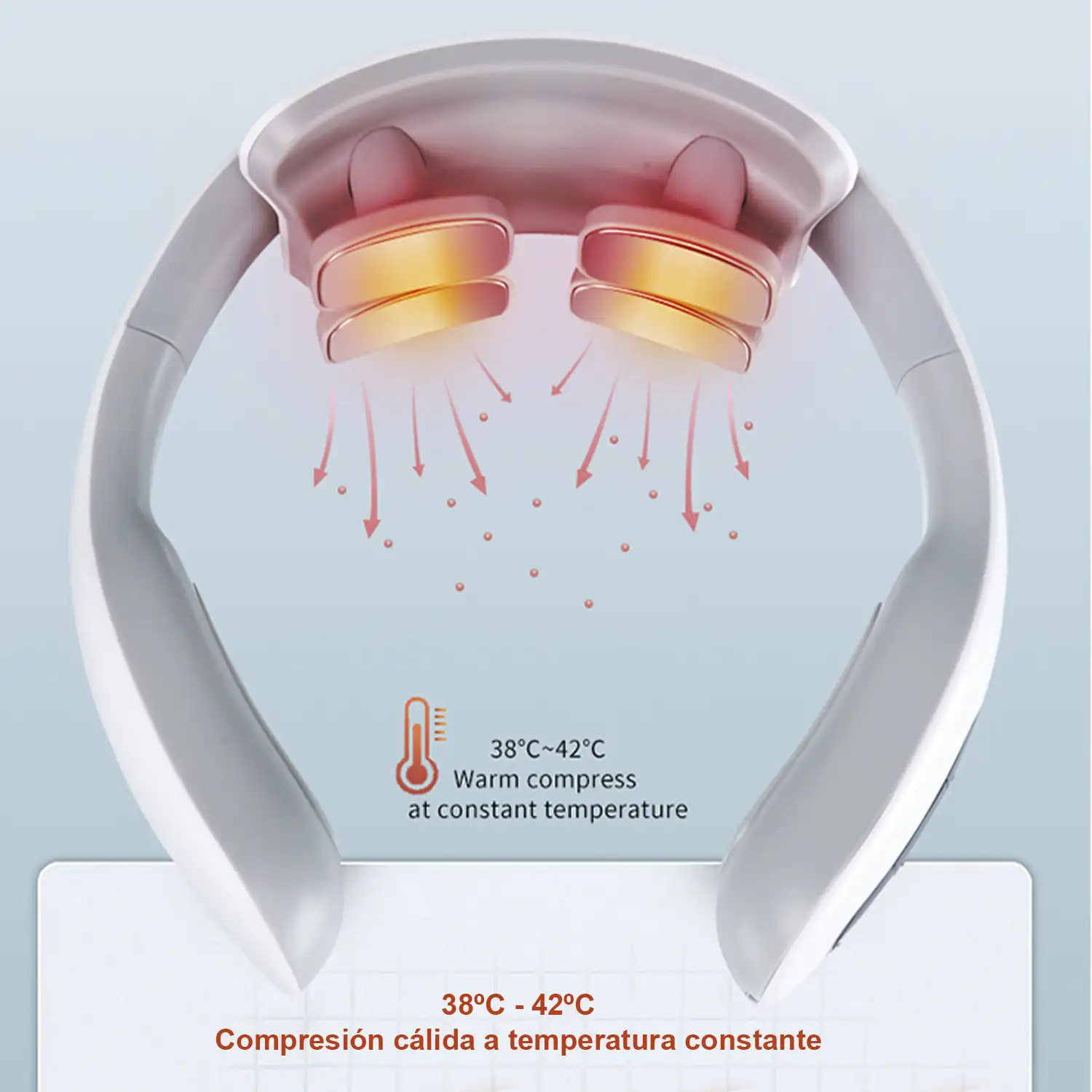 Masajeador de cuello H81 con modo calor y pulsos.