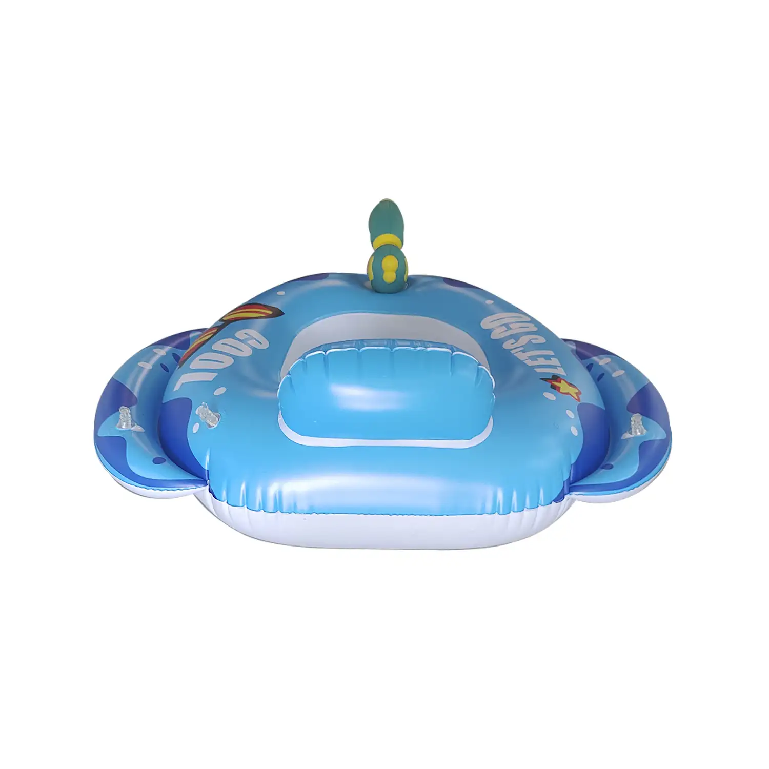 Flotador infantil con pistola de agua. Orificios para piernas. 76x70cm.