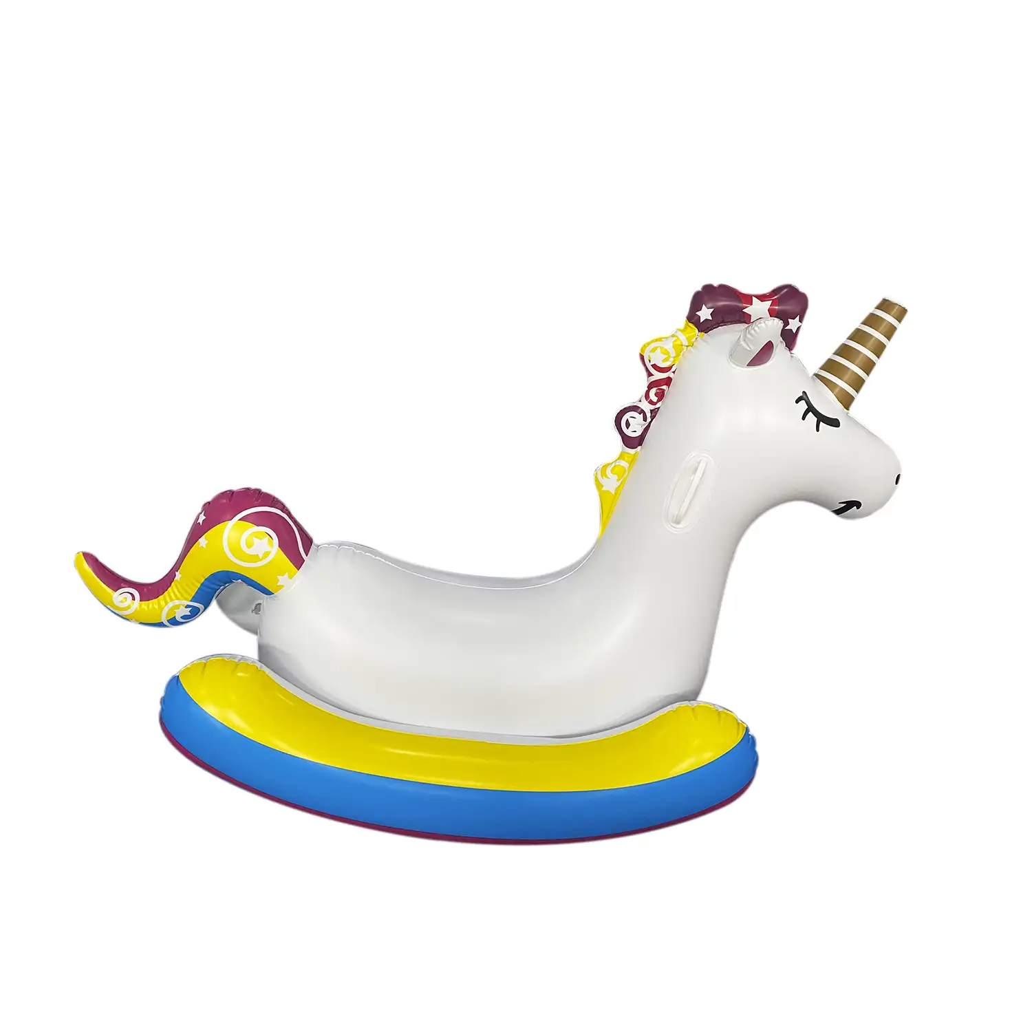 Sillón flotador infantil hinchable, diseño unicornio, dispara agua.