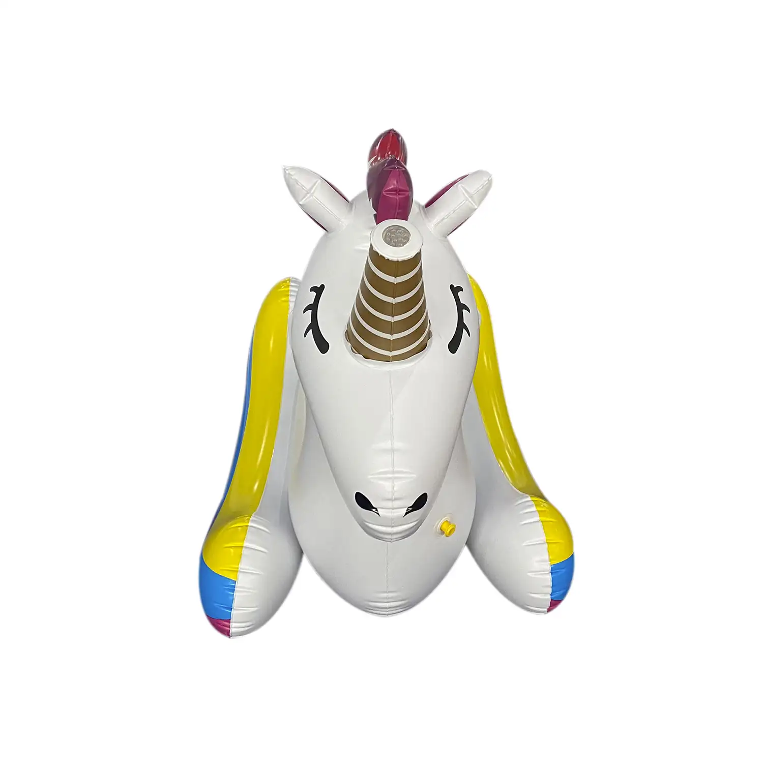 Sillón flotador infantil hinchable, diseño unicornio, dispara agua.
