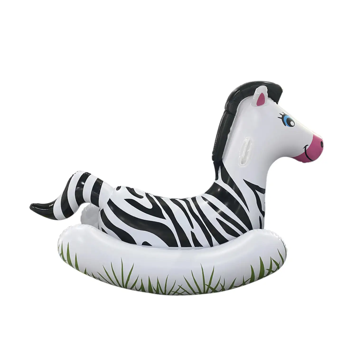 Sillón flotador infantil hinchable, diseño cebra, dispara agua.