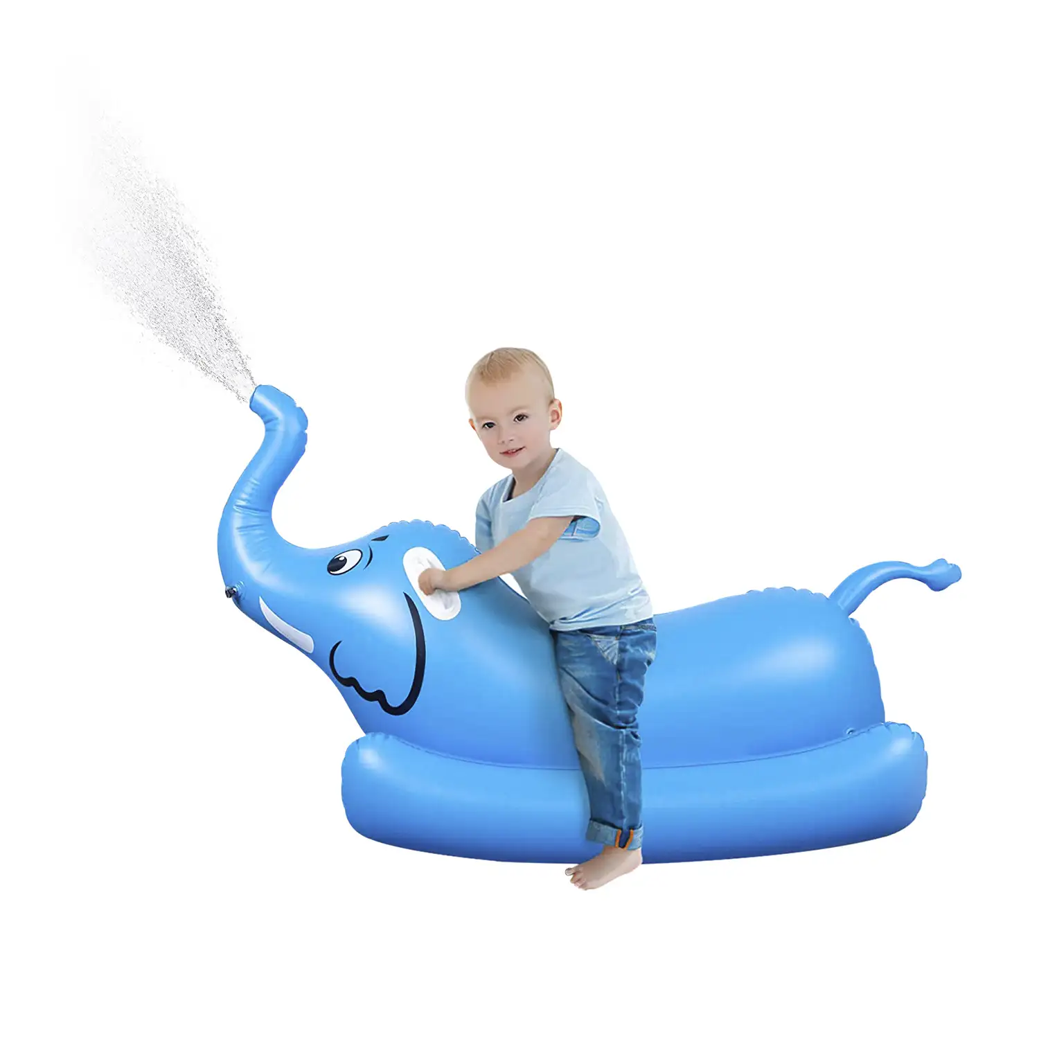 Sillón flotador infantil hinchable, diseño elefante, dispara agua.
