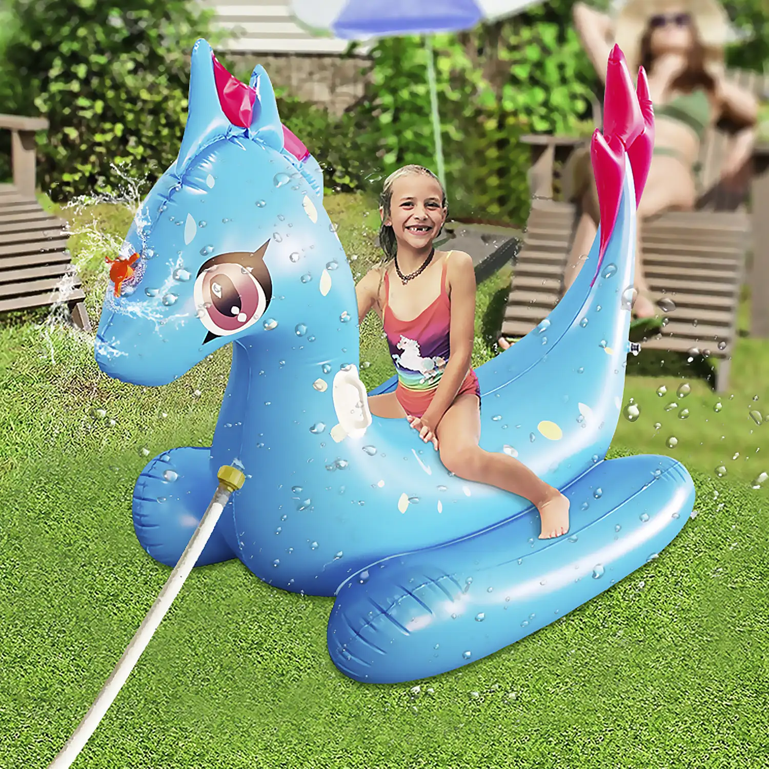 Flotador gigante con forma de dinosaurio. 165x125cm.