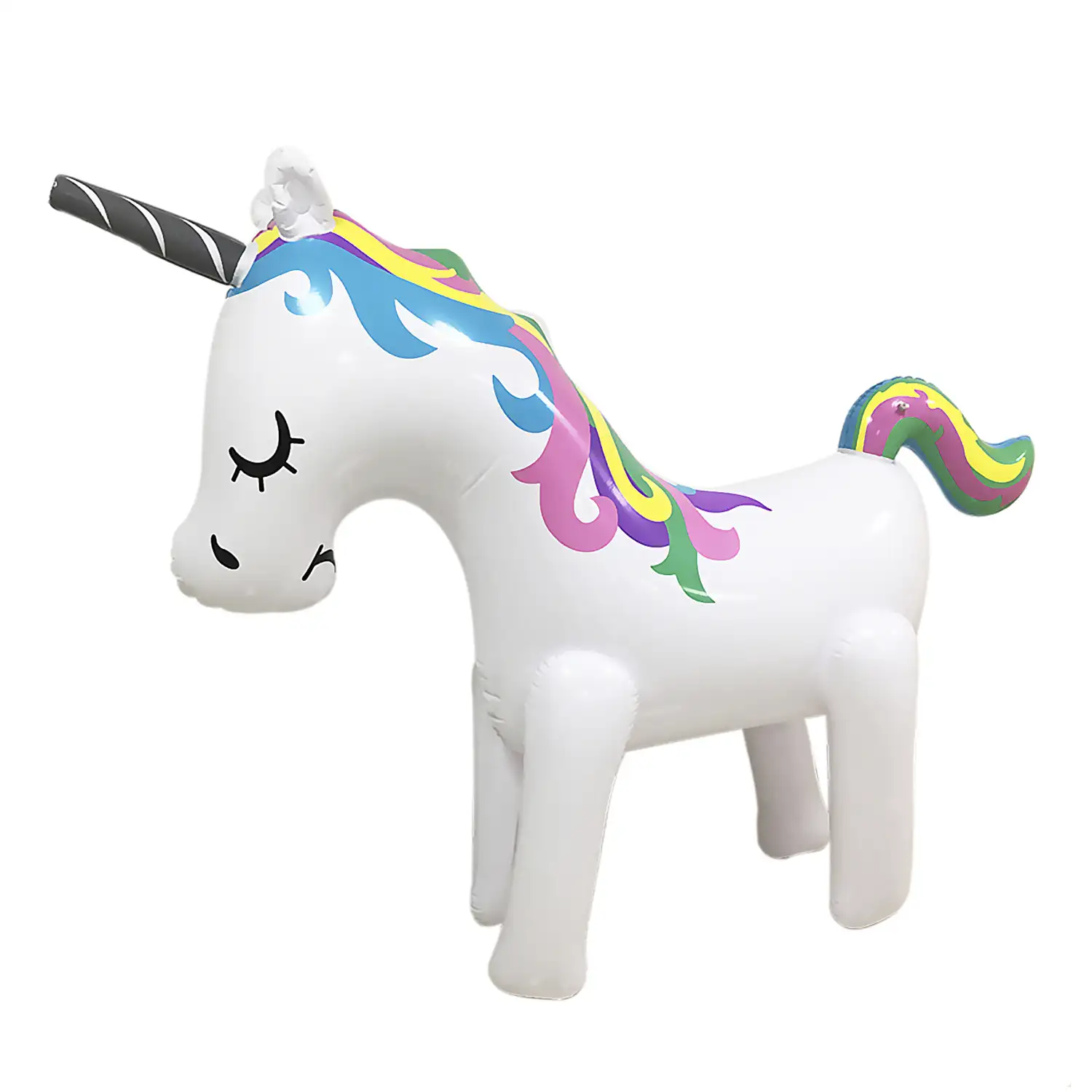 Unicornio gigante inflable con aspersor de agua en el cuerno. 220x160cm.