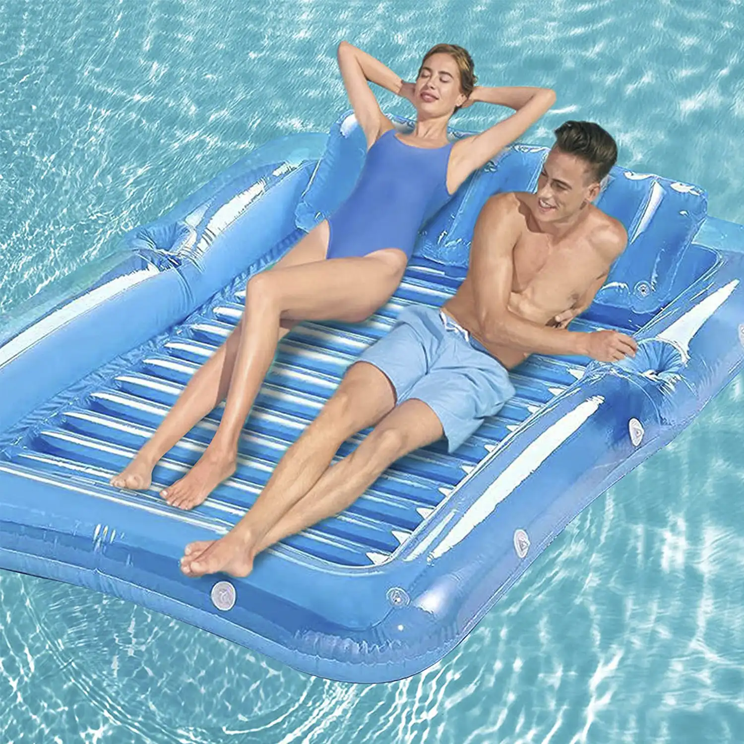 Tumbona flotante gigante hinchable para piscina, lago, mar, exteriores.