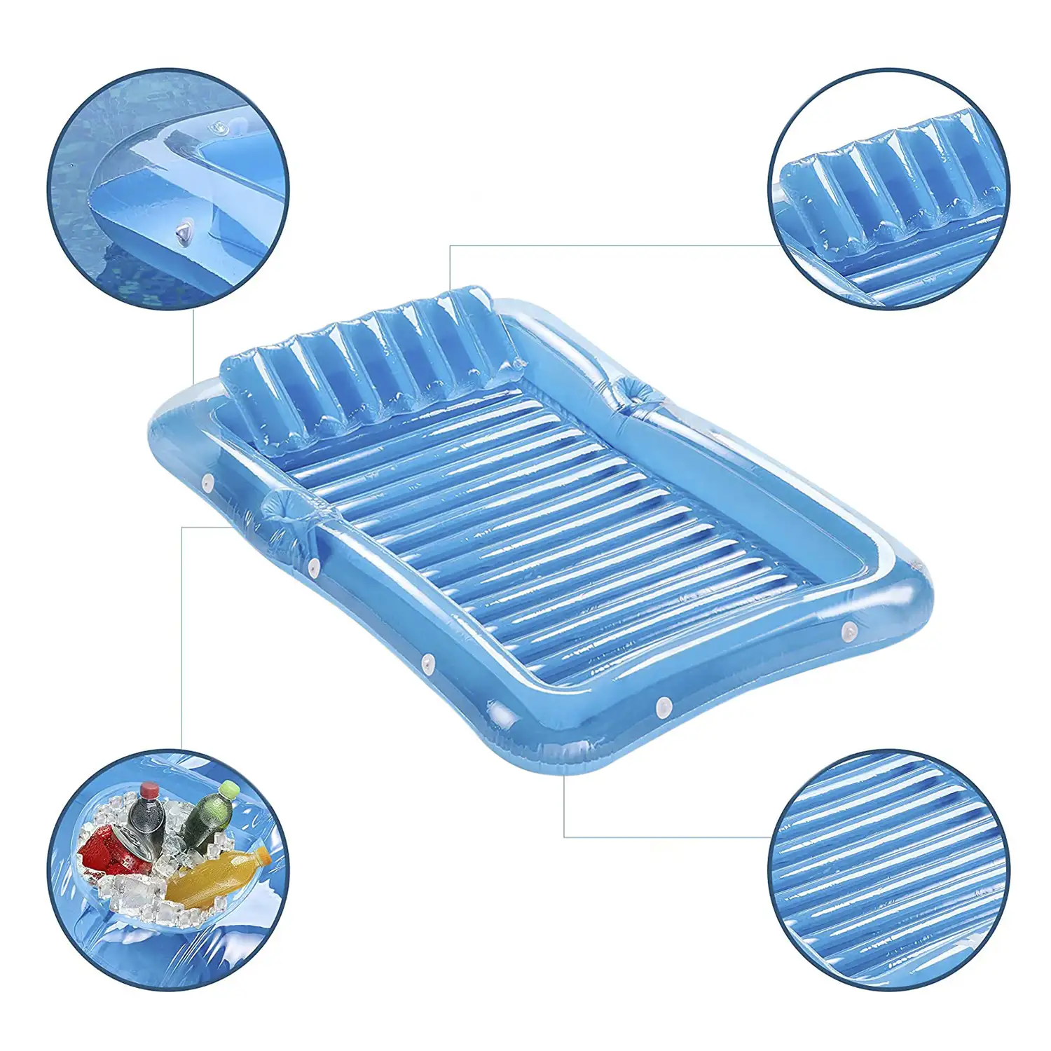 Tumbona flotante gigante hinchable para piscina, lago, mar, exteriores.