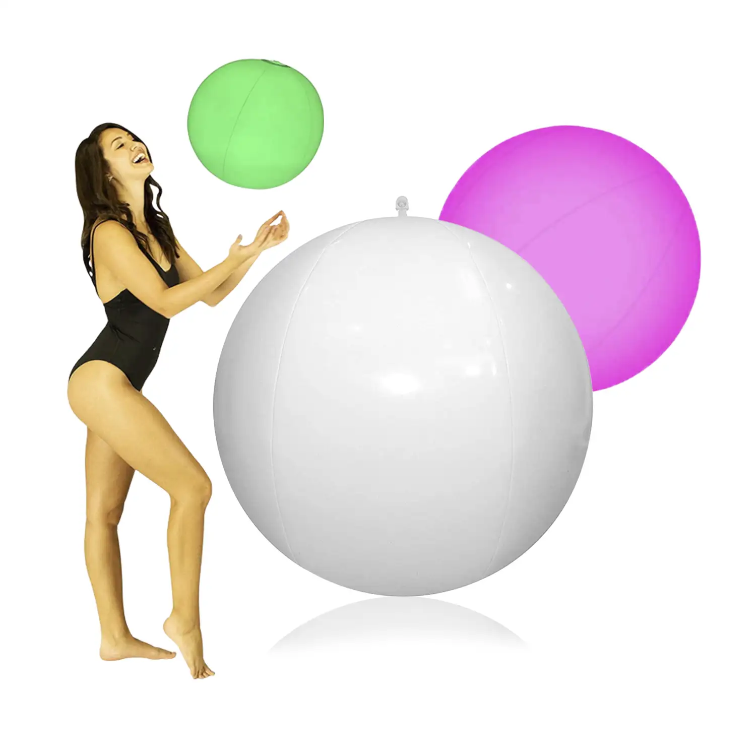 Pelotas hinchables de 40cm con luz.