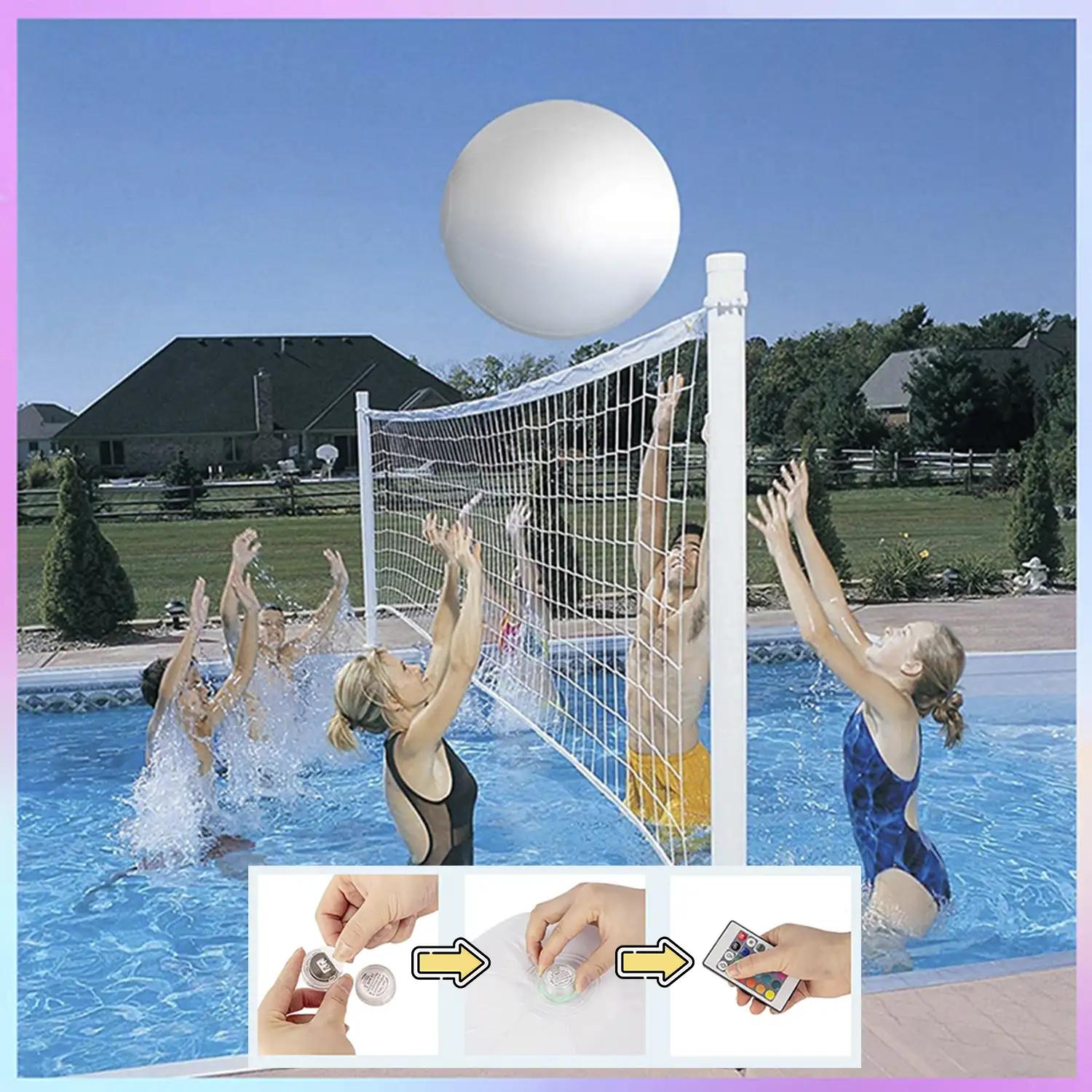 Pelotas hinchables de 40cm con luz.