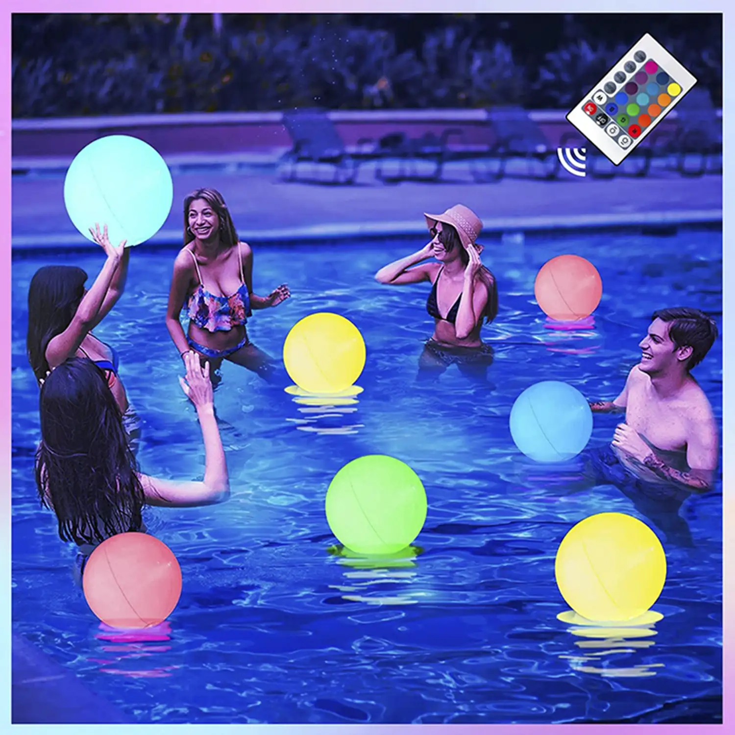 Pelotas hinchables de 40cm con luz.
