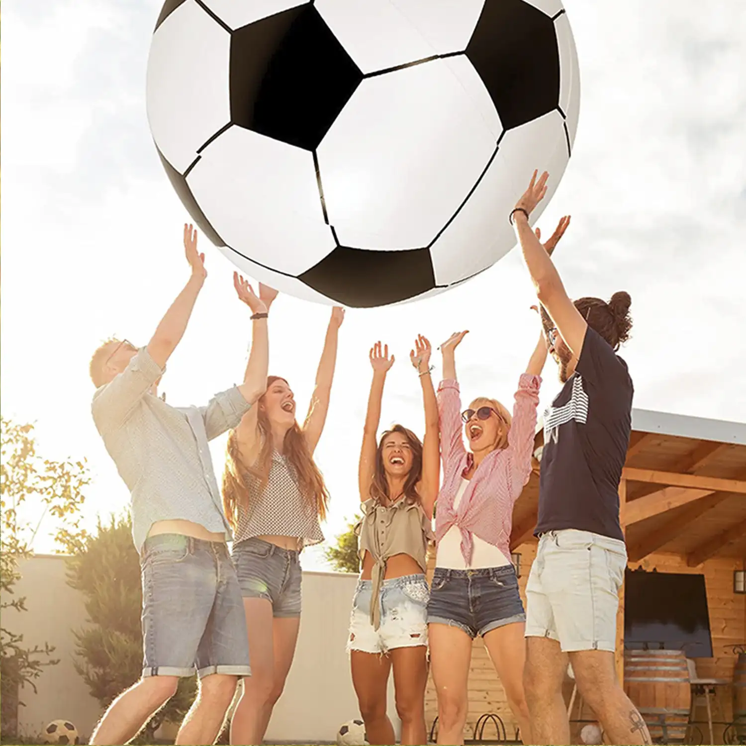 Balón de fútbol hinchable gigante XXL de 150cm.