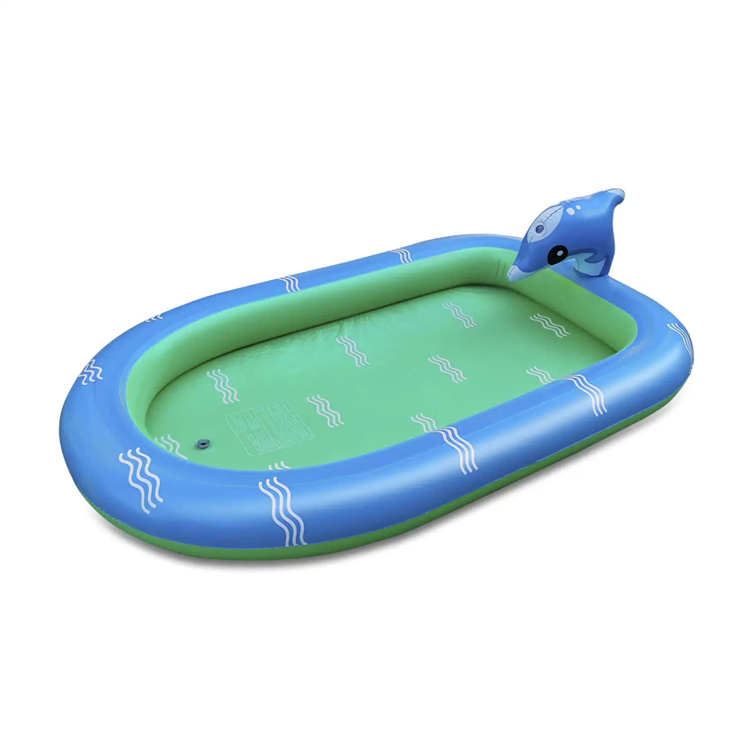 Piscina infantil Splash Pad con deflfín. Chorros de agua laterales. 170x110cm.