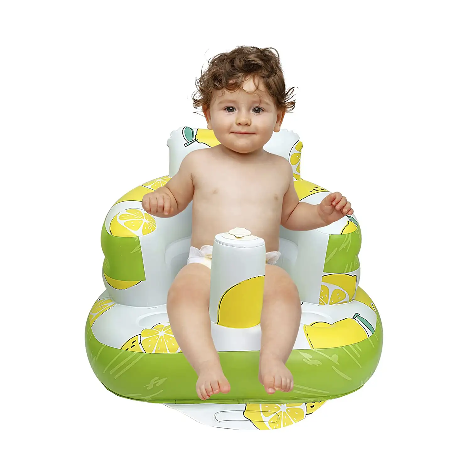 Silla hinchable para bebés, diseño limones.