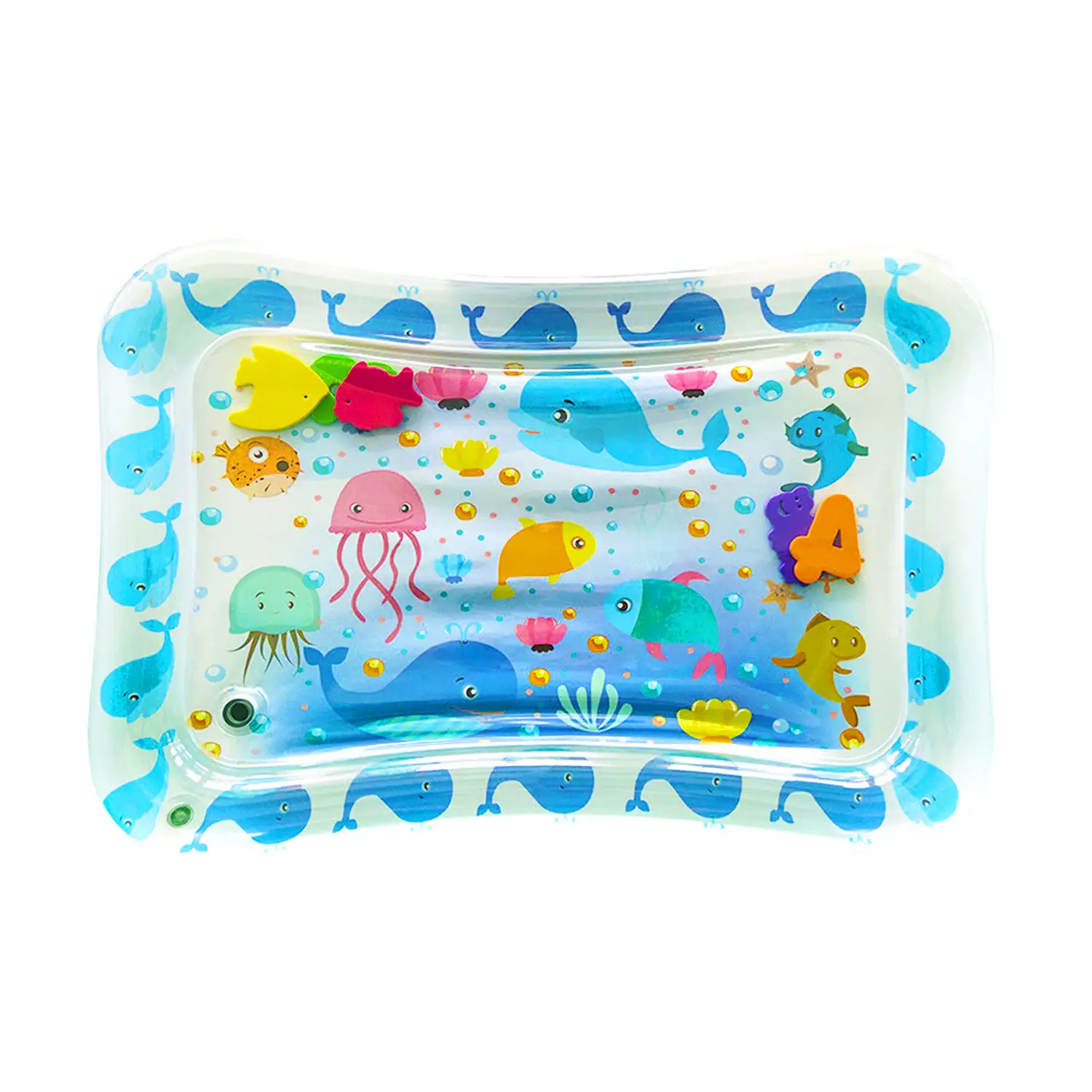 Colchoneta hinchable infantil diseño vida marina. 70x50cm.