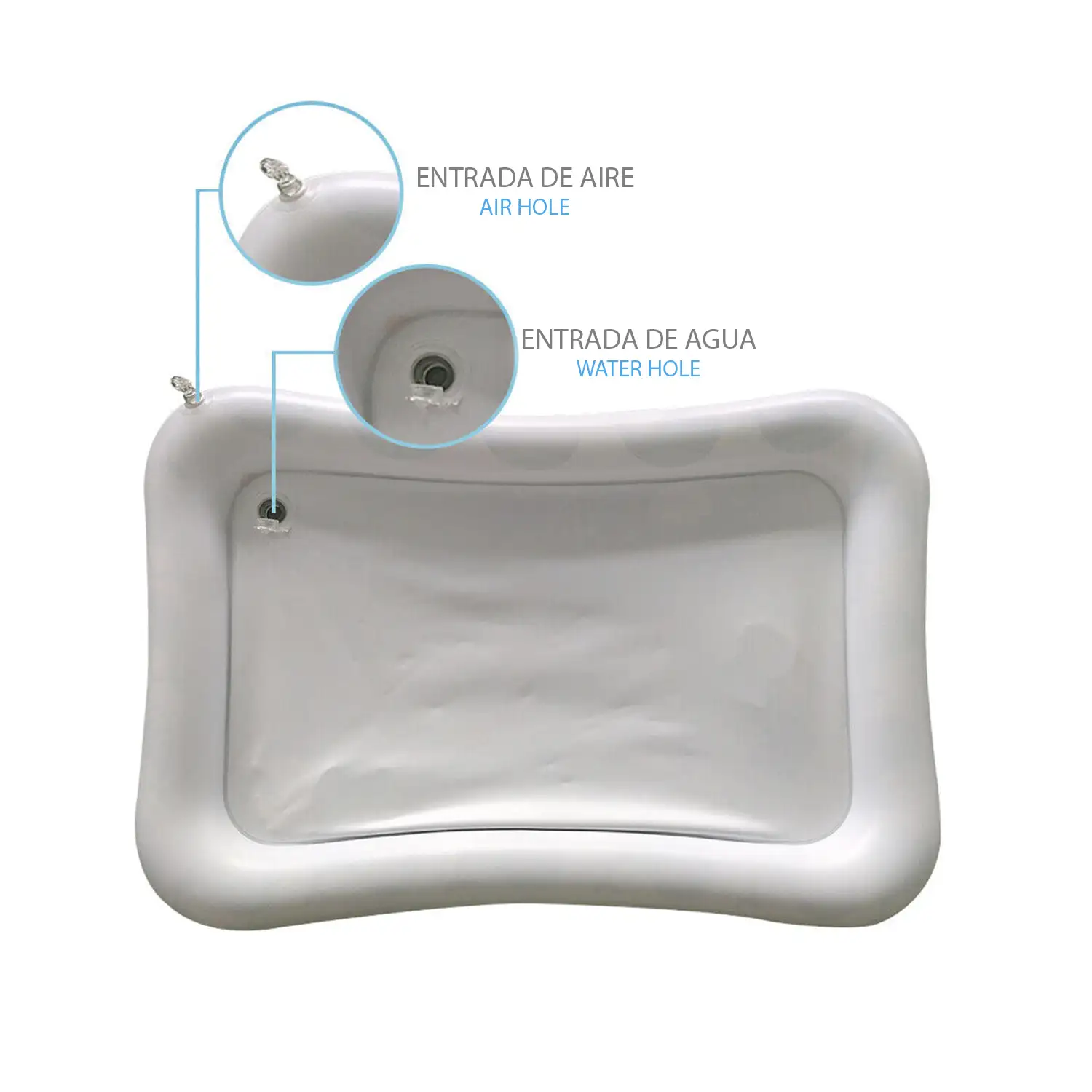 Colchoneta hinchable infantil diseño vida marina. 70x50cm.