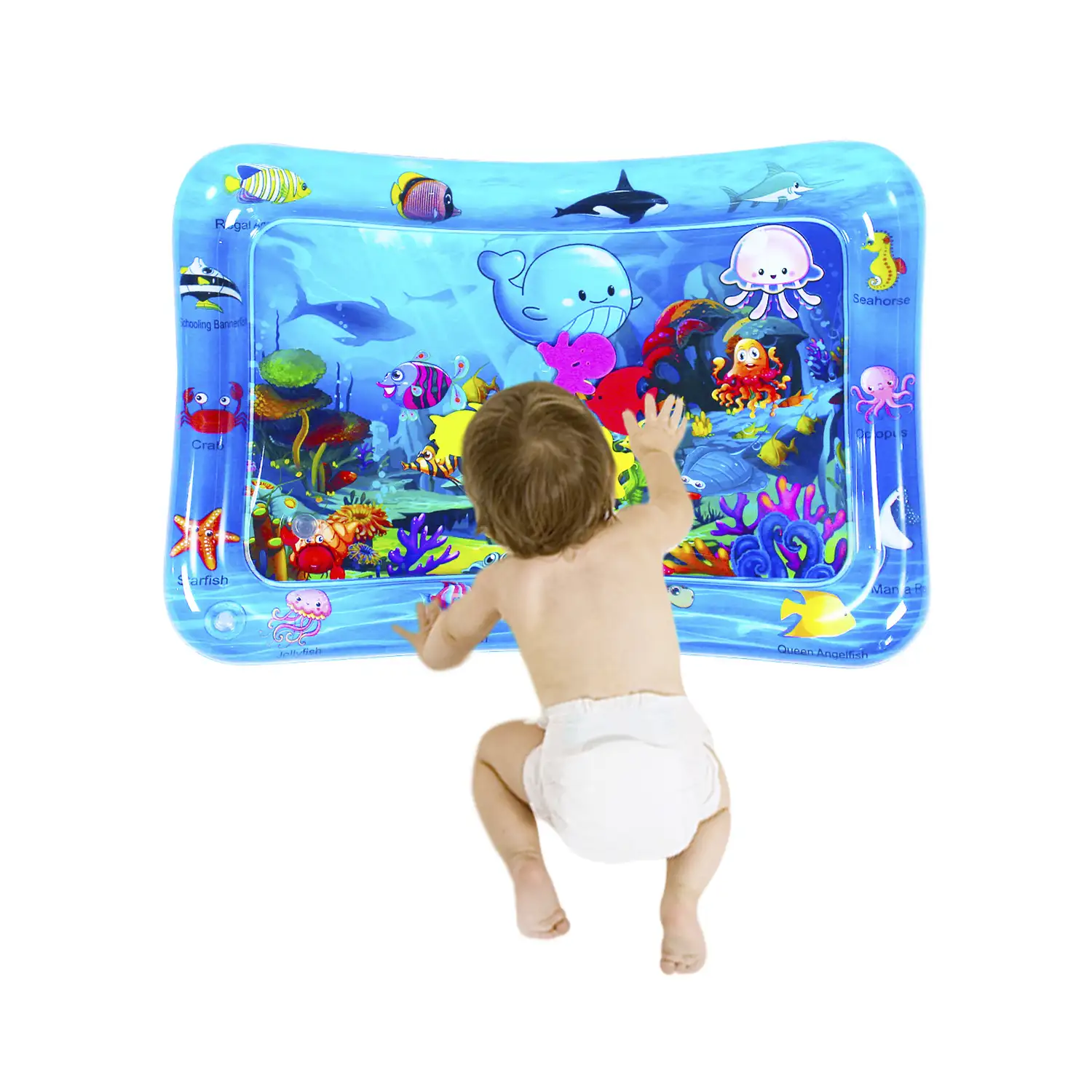 Colchoneta hinchable infantil diseño bajo el mar. 70x50cm.