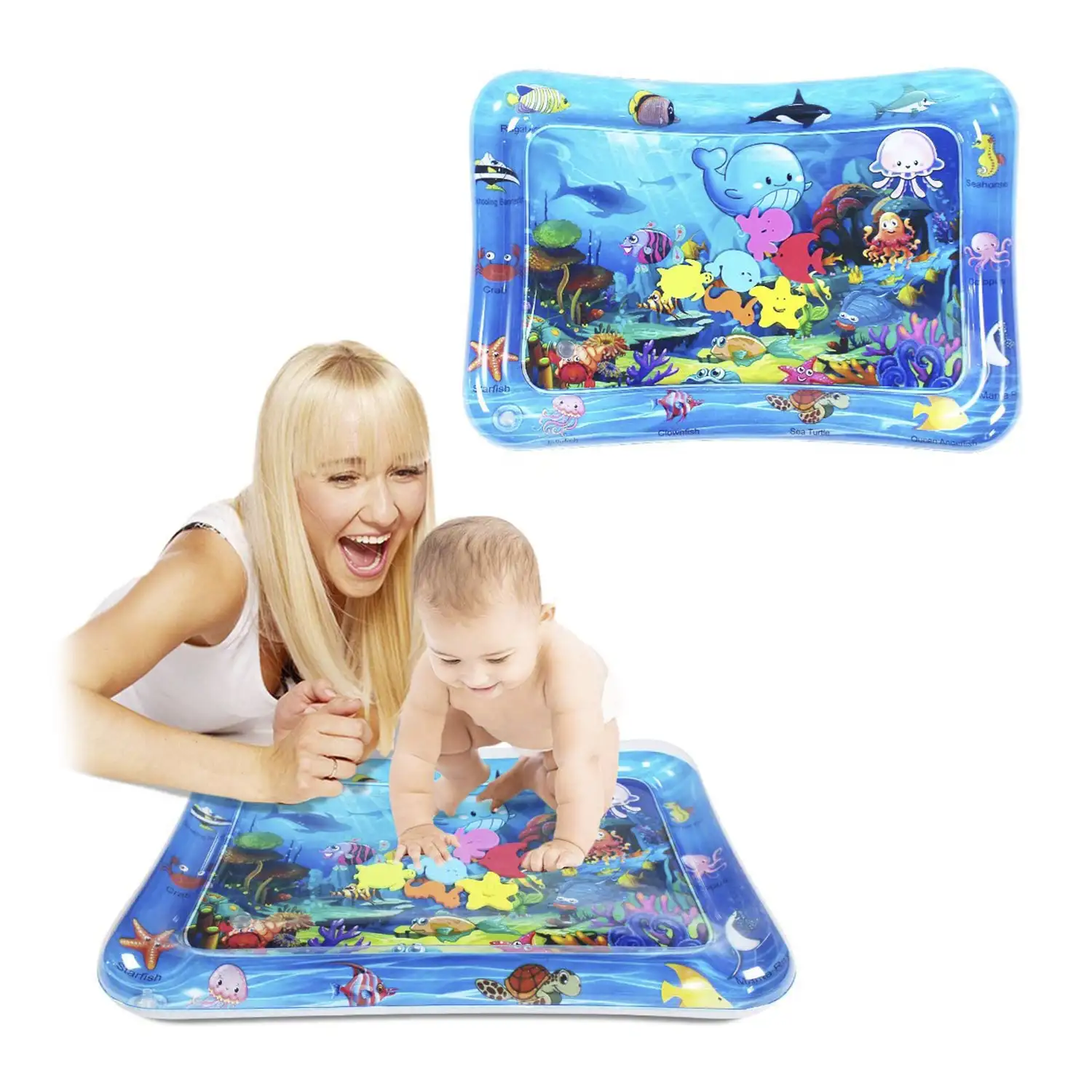 Colchoneta hinchable infantil diseño bajo el mar. 70x50cm.
