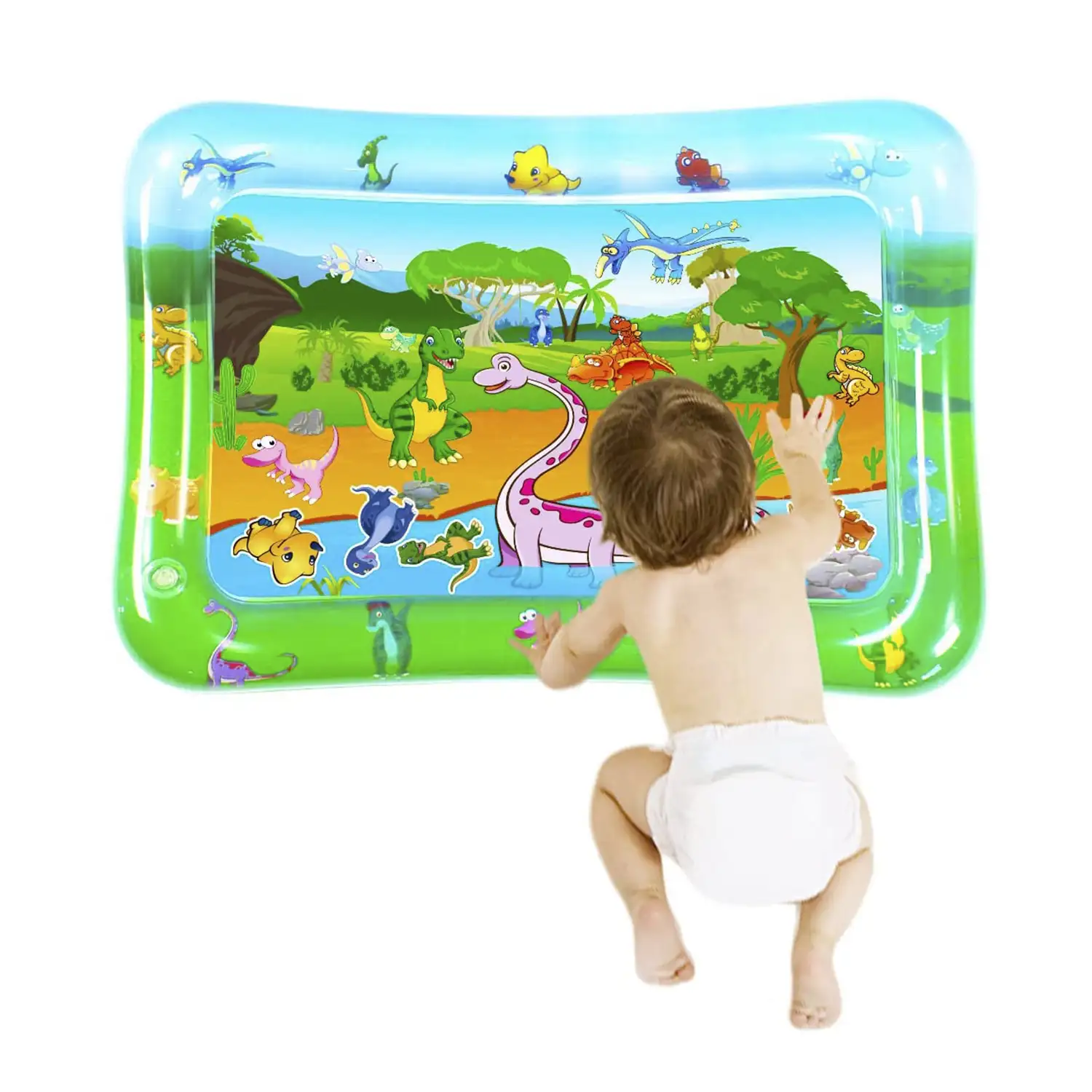 Colchoneta hinchable infantil diseño dinosaurios. 70x50cm.
