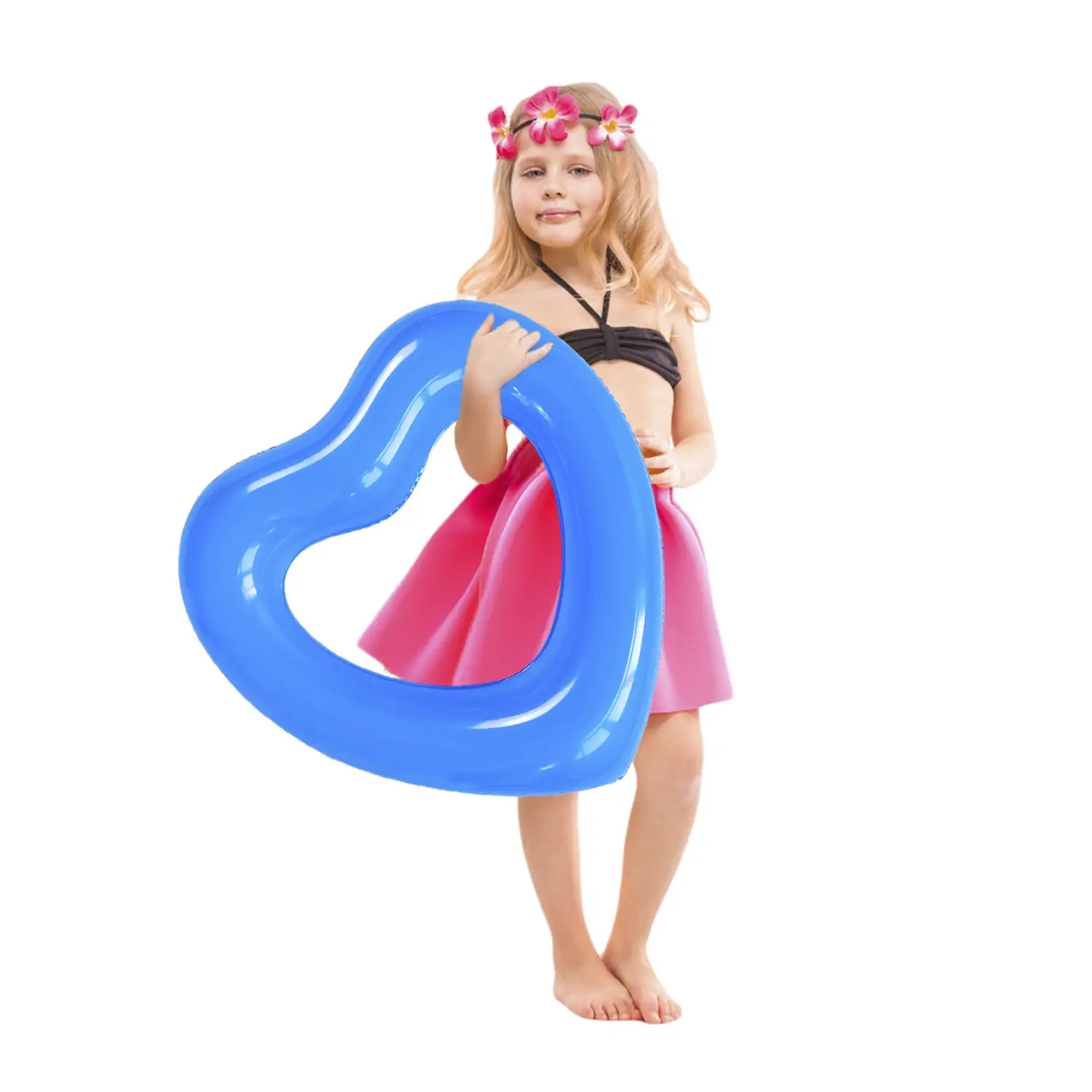 Flotador con forma de corazón hinchable. 45cm.