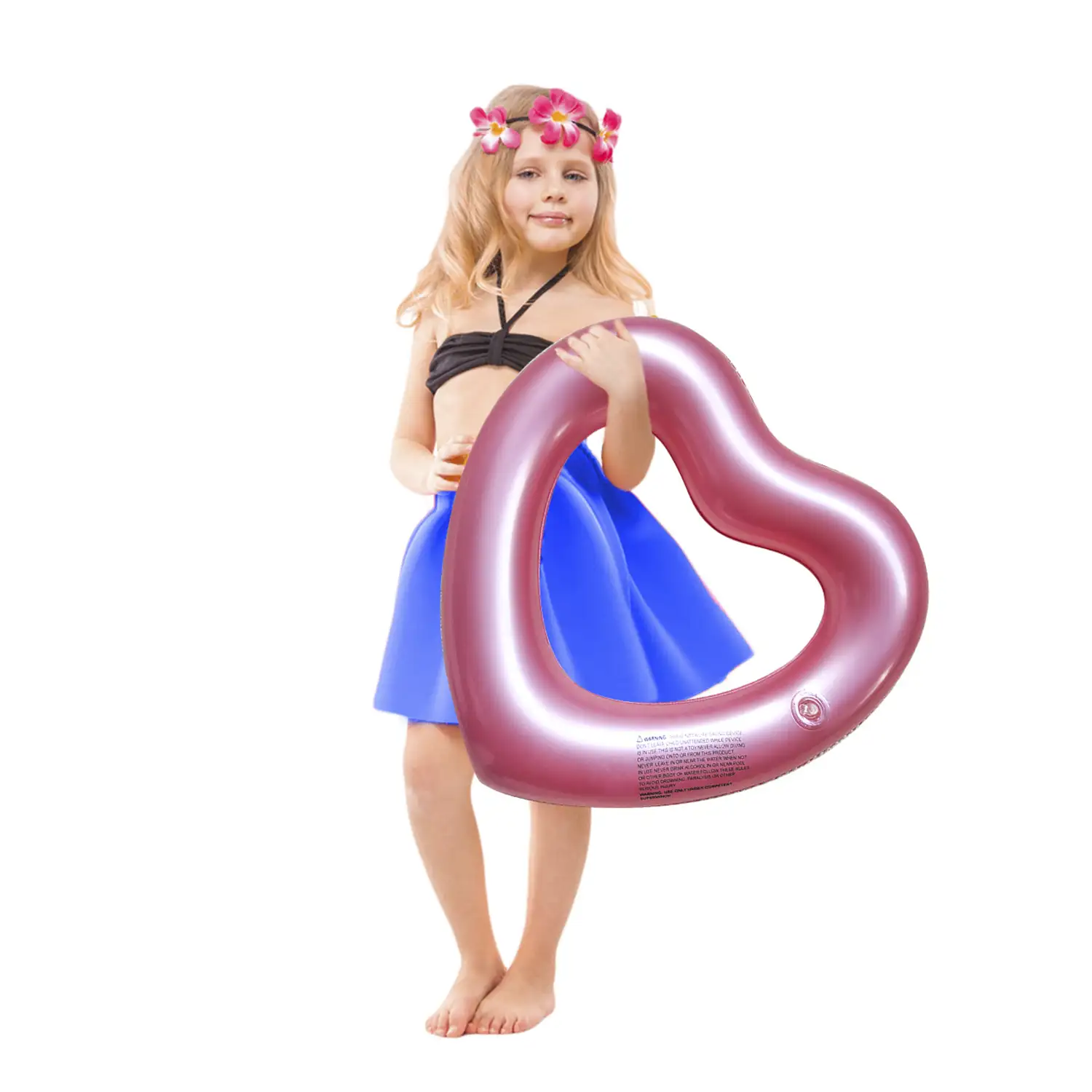 Flotador con forma de corazón hinchable. 45cm.
