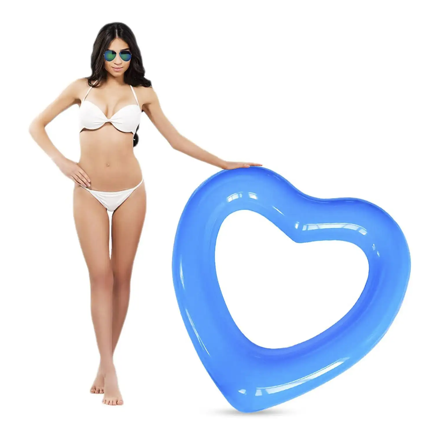 Colchoneta forma de corazón hinchable. 105cm.