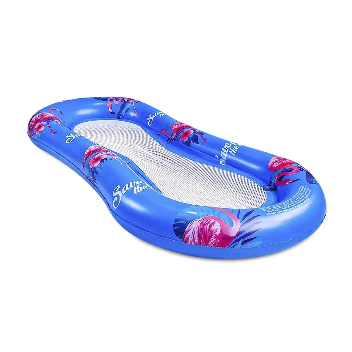 Colchoneta alargada hinchable, red central. Cama flotante. 170x80cm.