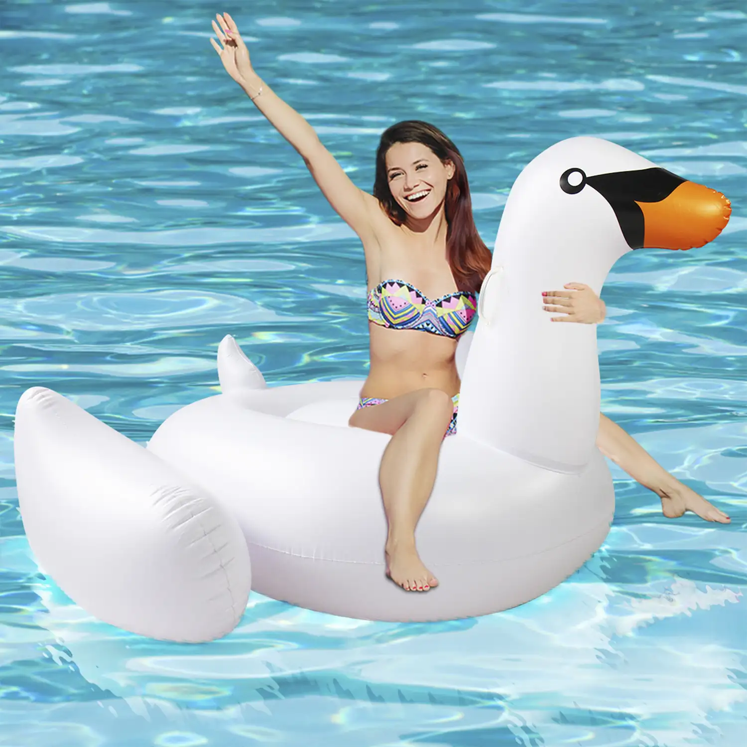 Colchoneta hinchable con forma de Cisne. 150x150cm.