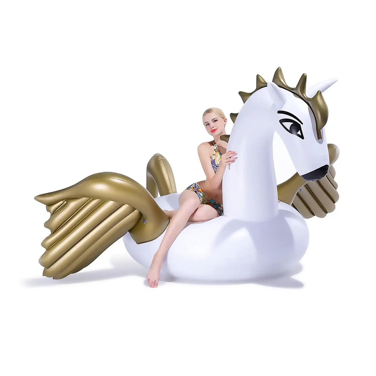 Colchoneta hinchable XXL con forma de Caballo Alado, pegaso. 250x250cm.
