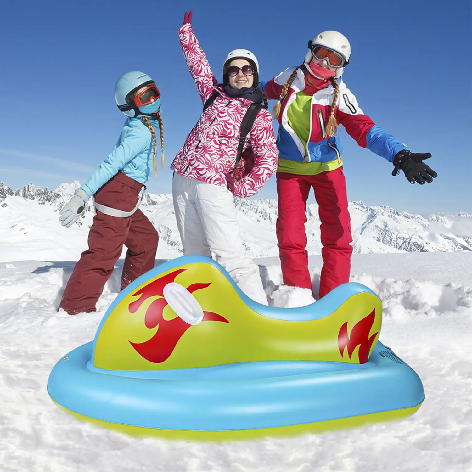 Colchoneta híbrida moto de agua, para nieve y agua. 126x76cm.