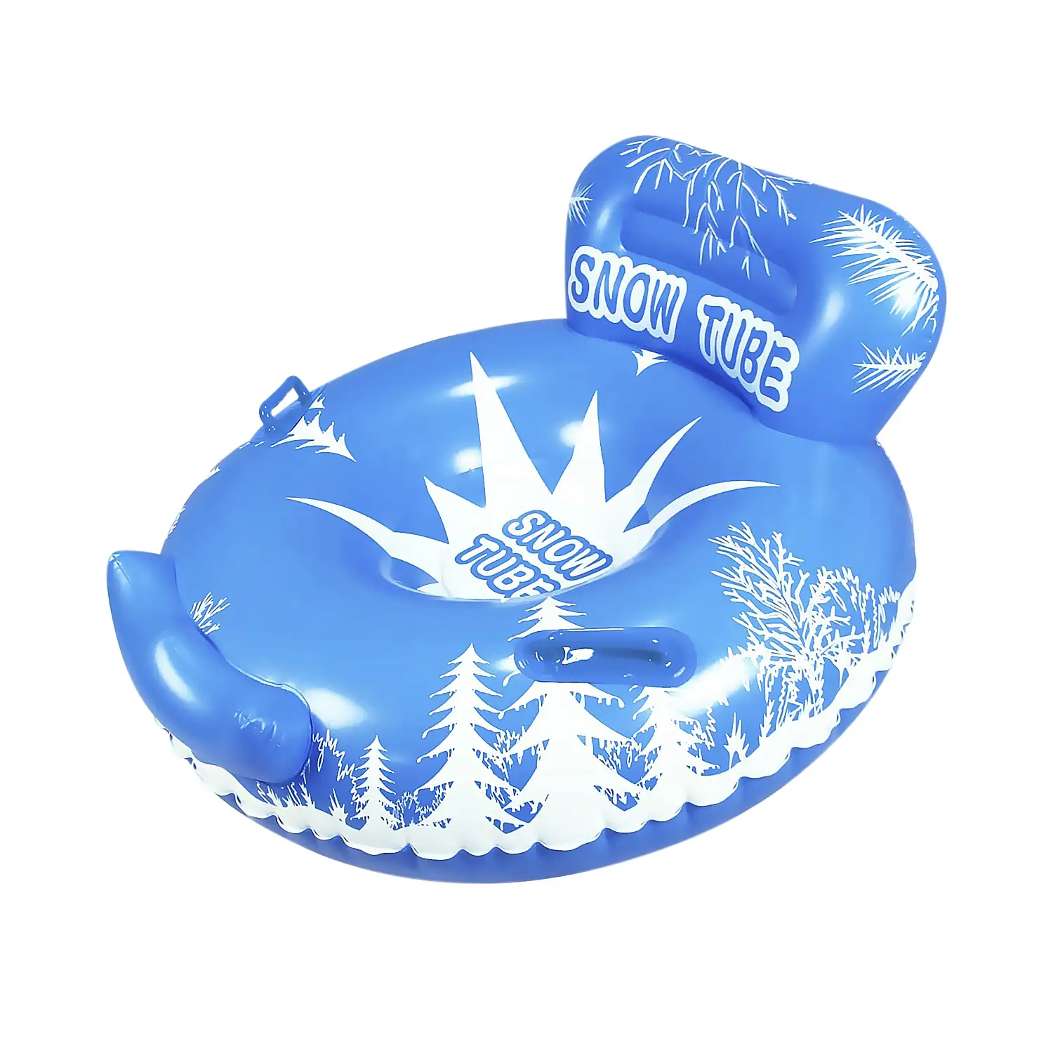 Colchoneta híbrida redonda con respaldo y asas, para nieve y agua. 115cm.