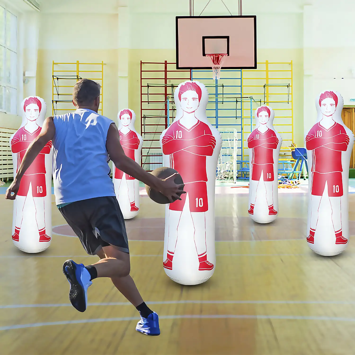 Jugador de fútbol hinchable de 160cm. Obstáculo, punching ball, tentetieso.
