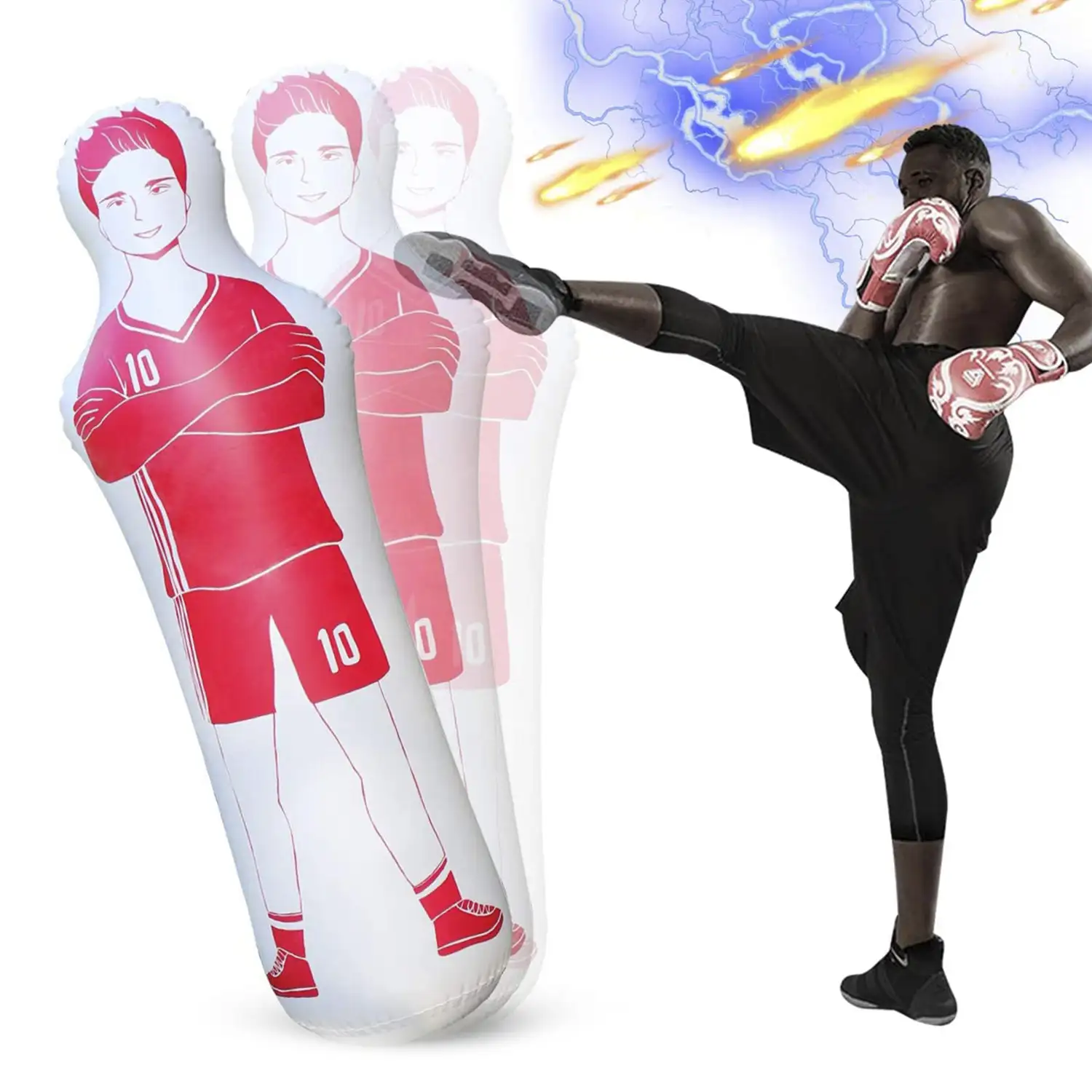 Jugador de fútbol hinchable de 160cm. Obstáculo, punching ball, tentetieso.