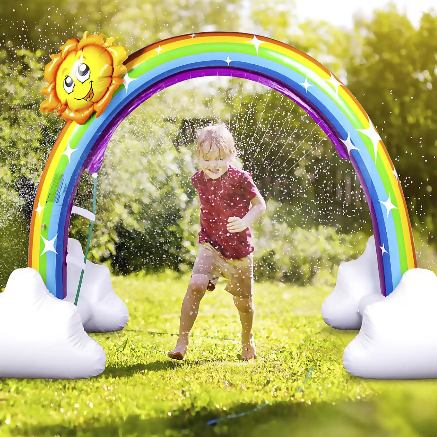 Arco iris rociador de agua. 260x166cm.